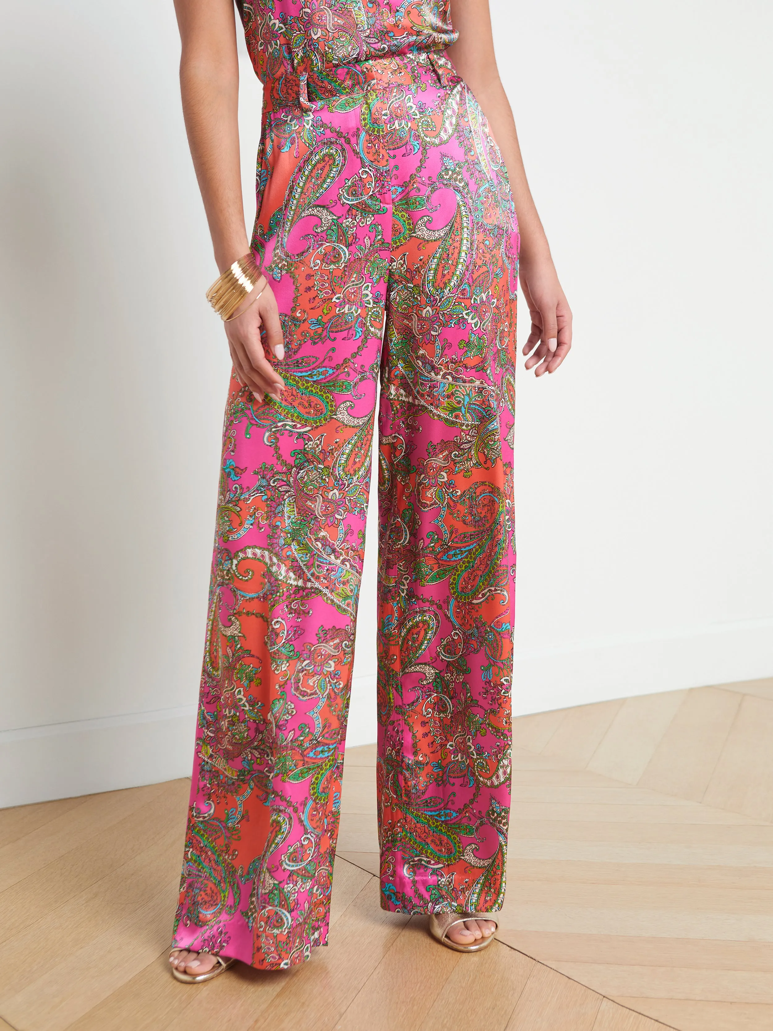 Gavin Silk Wide-Leg Pant