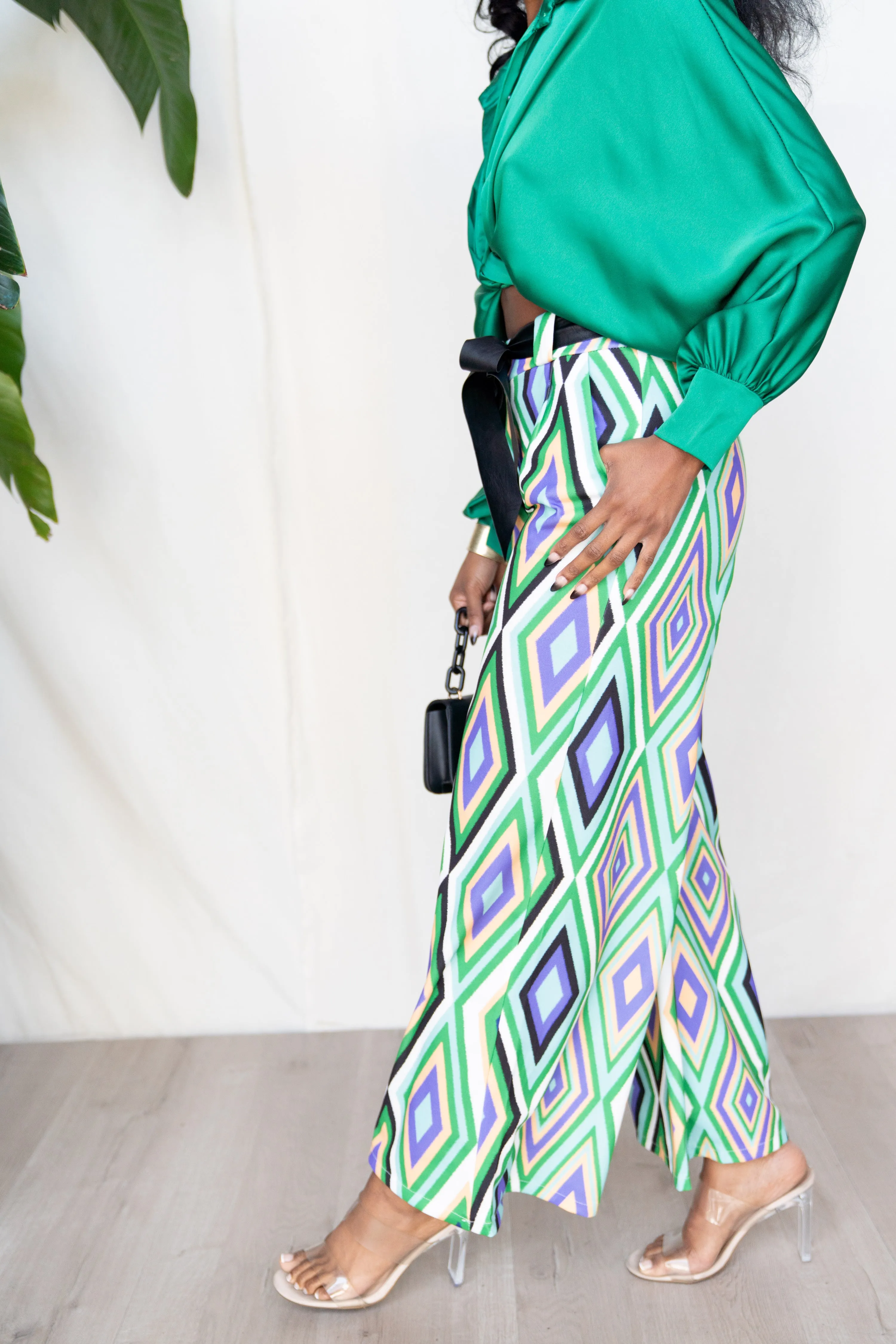 Geometric Print Palazzo Pants