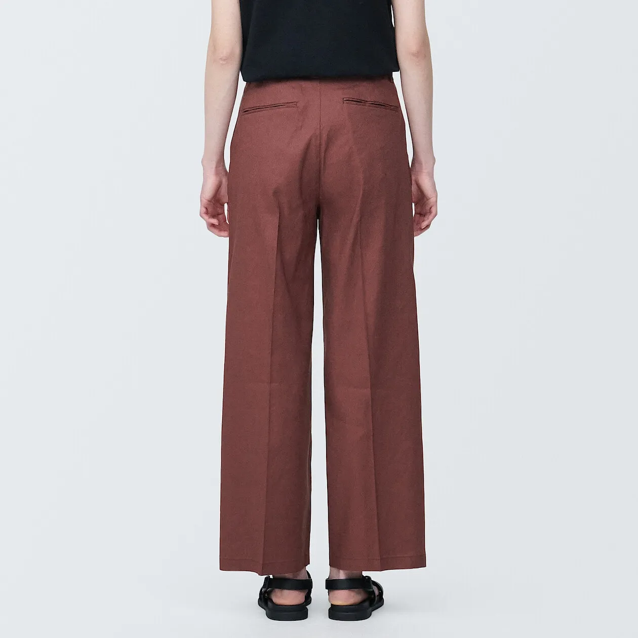 Hemp Blend Stretch Pleated Pants