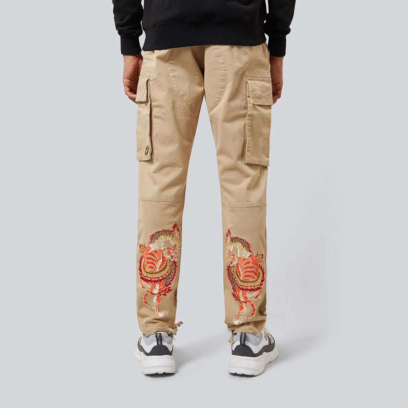 HIDDEN DRAGON CARGO PANTS - STONE