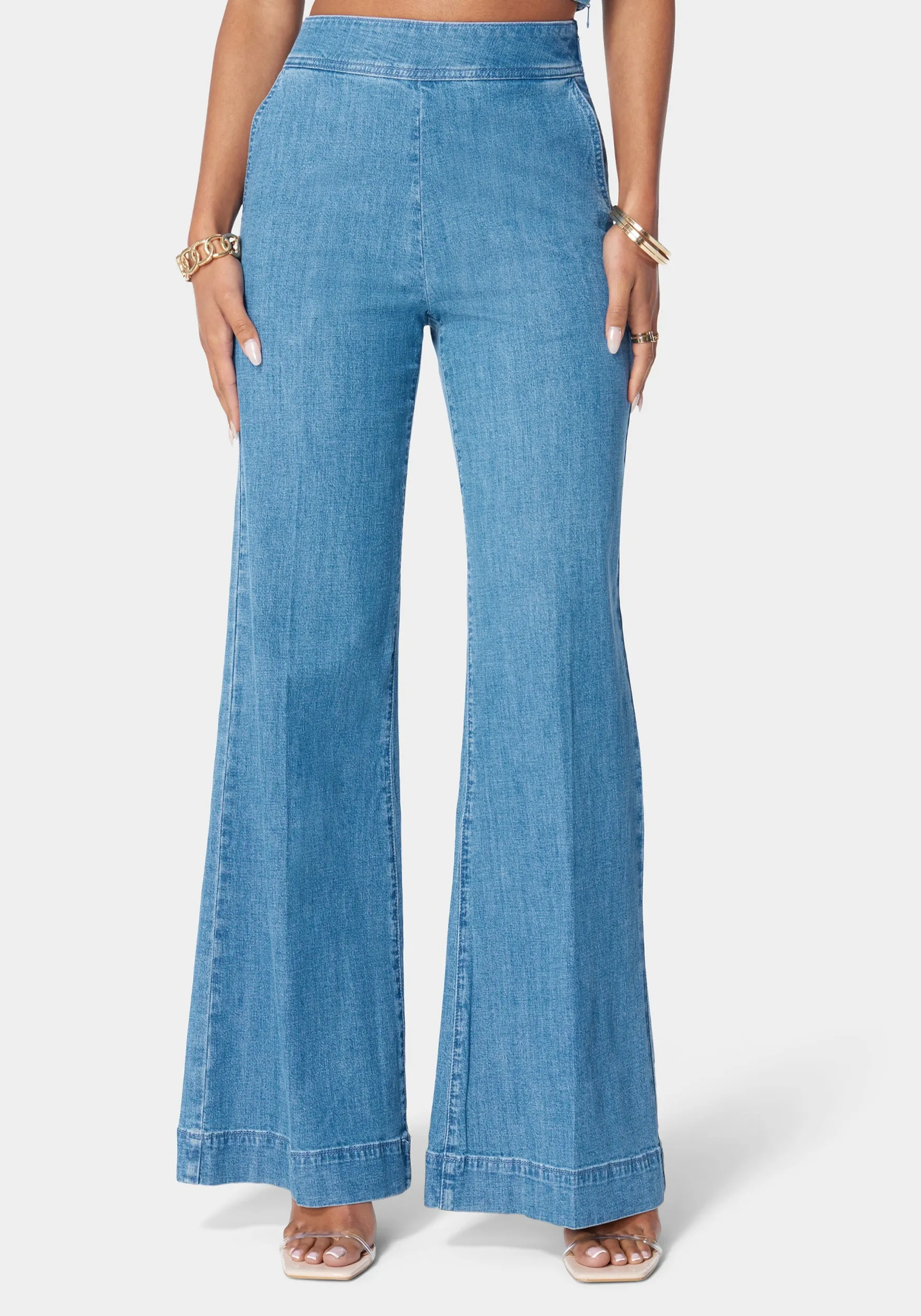 High Waist Wide Leg Denim Pant