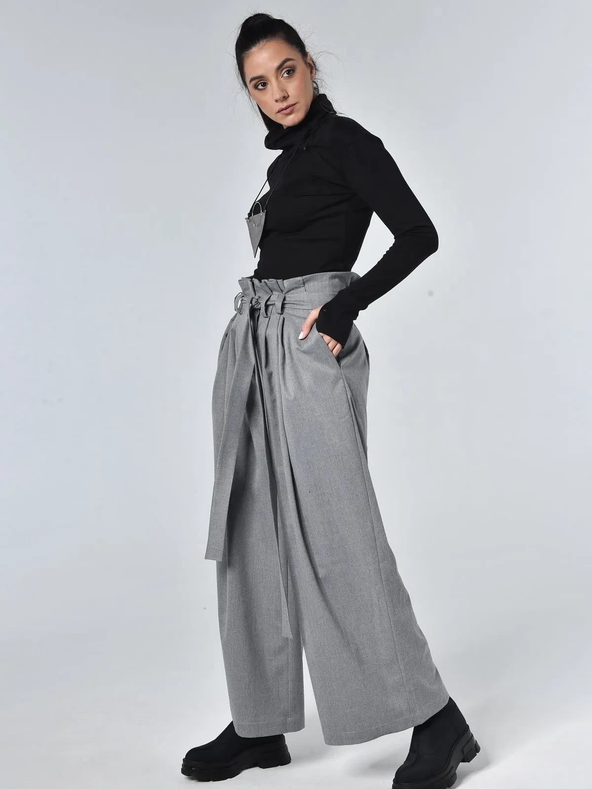 High Waisted Belted Pants