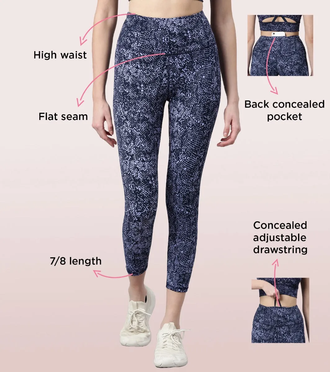 Hugged Leggings | High Waisted 7/8 Dry Fit Printed Leggings