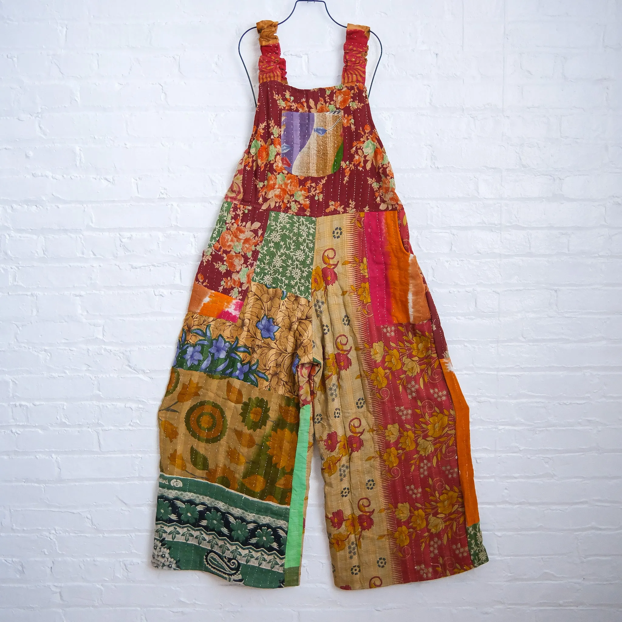 Kantha Wide Leg Jumpsuit with Pockets