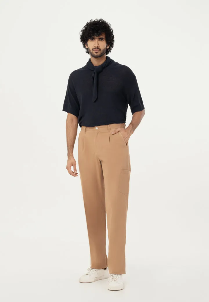 Khaki Patch Pocket Relaxed Fit Cargo Pants