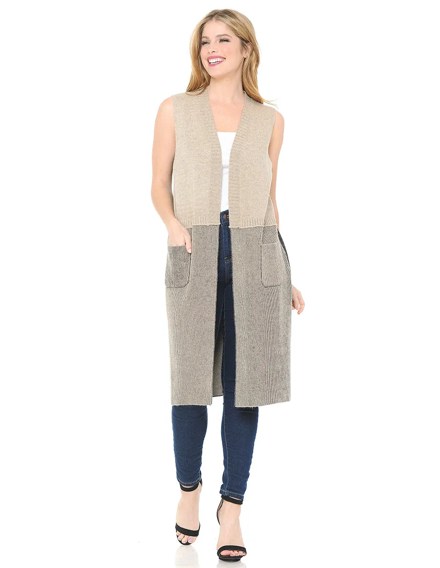 Knit Color Block Vest