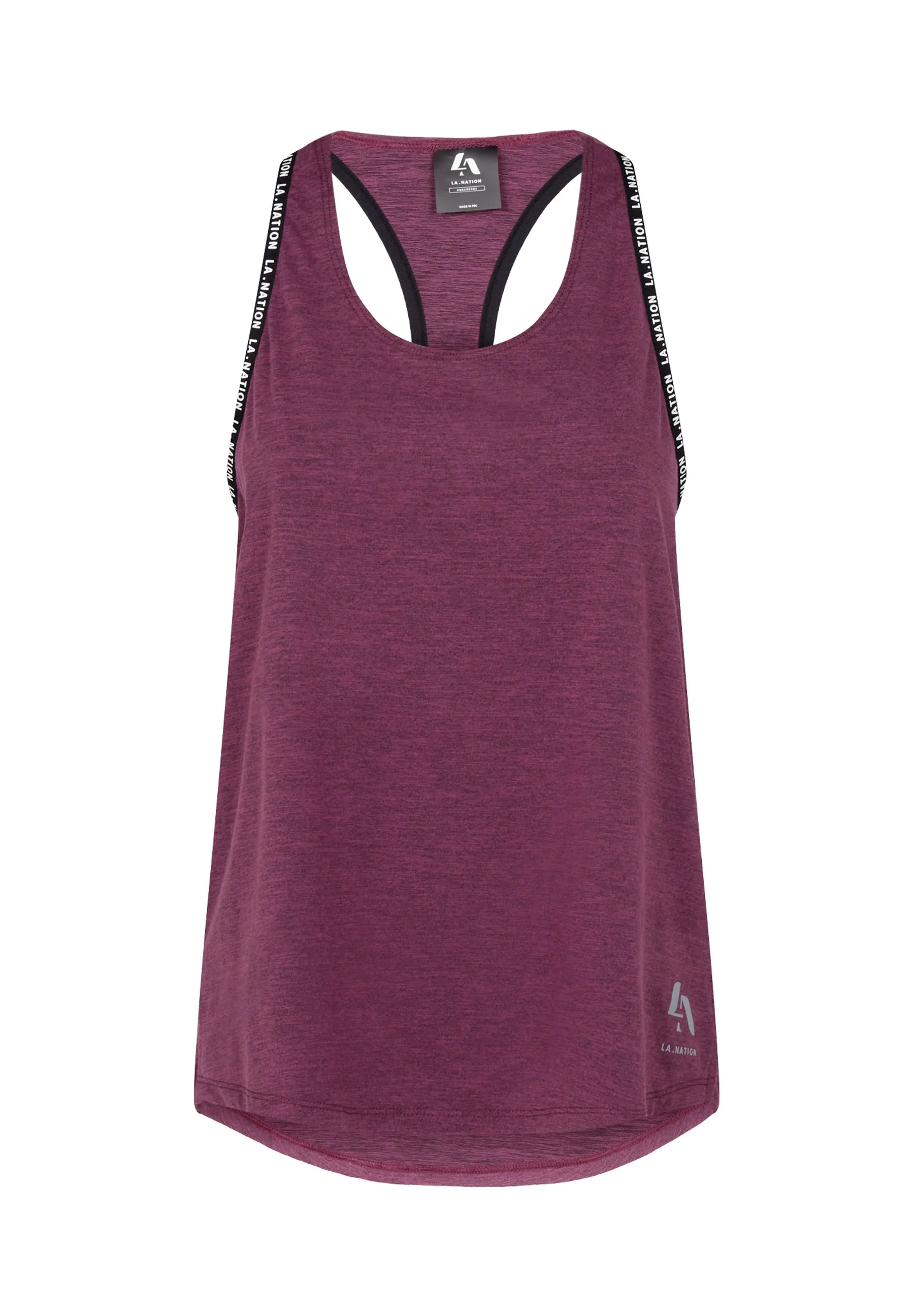 Long Line Sports Vest Top-Purple