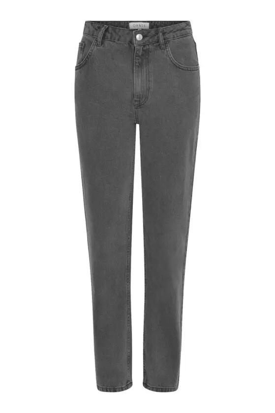 Marta High Rise Straight Jeans in Grey