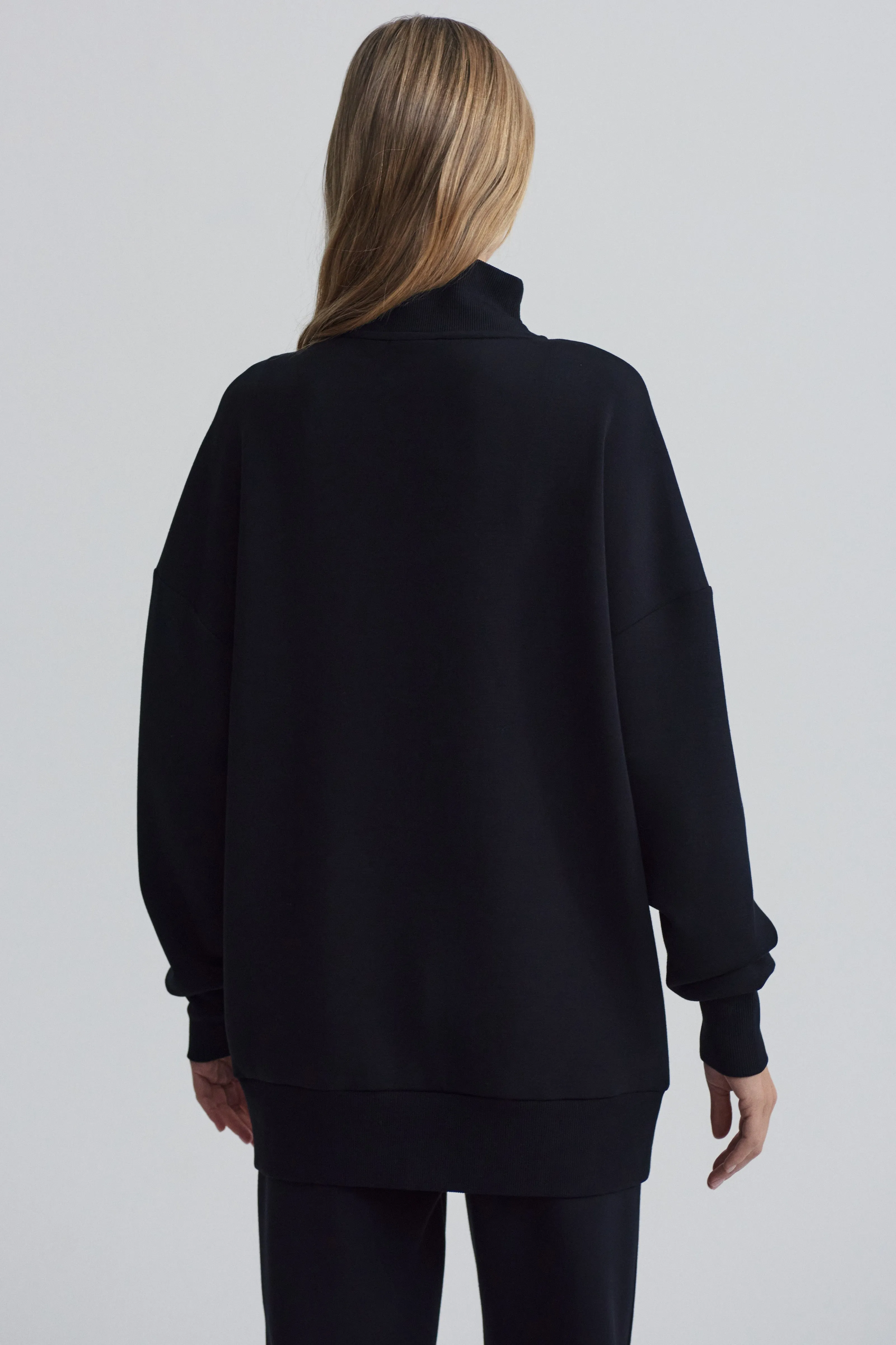 MASIE LONGLINE SWEAT BLACK