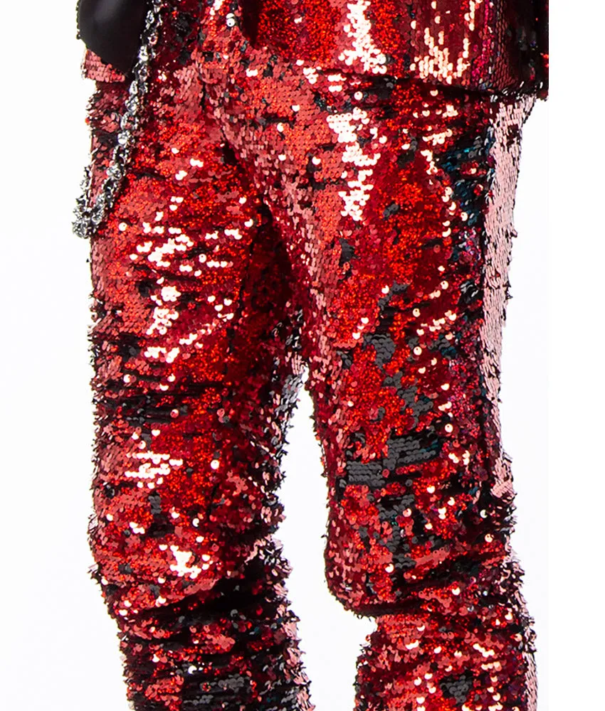 Men's sequin Pants - Red