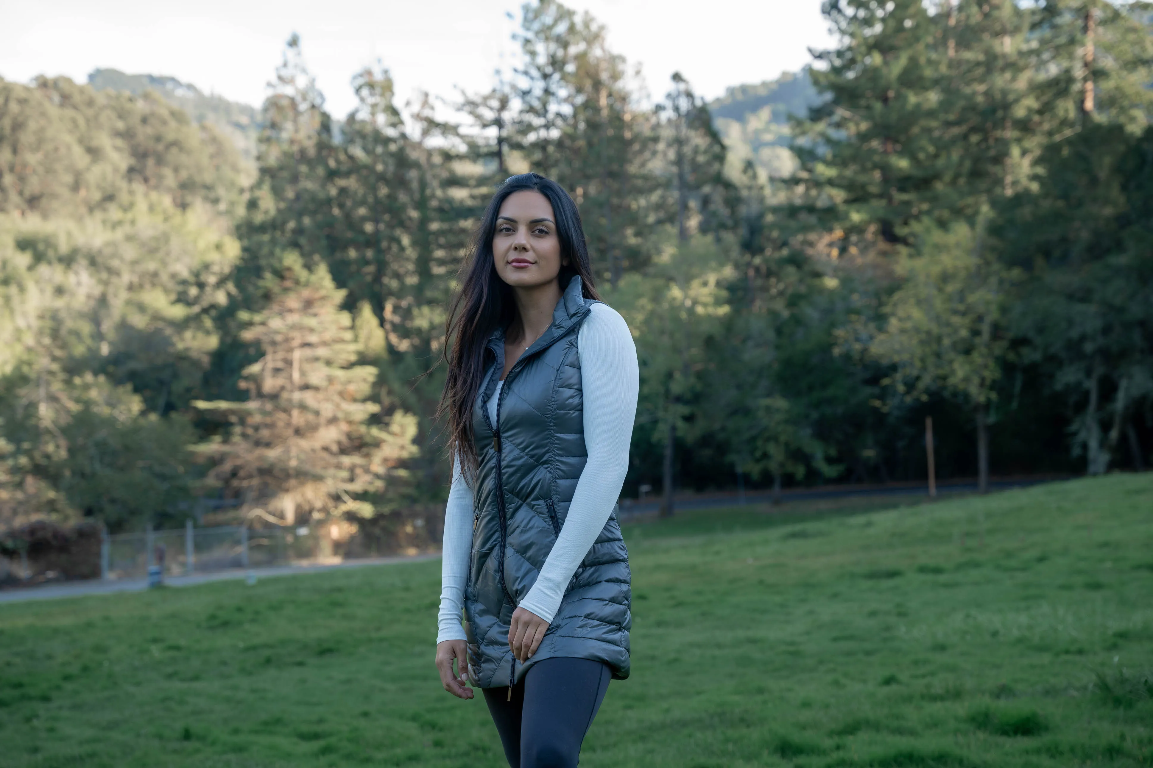 Metallic Chevron Quilted Vest