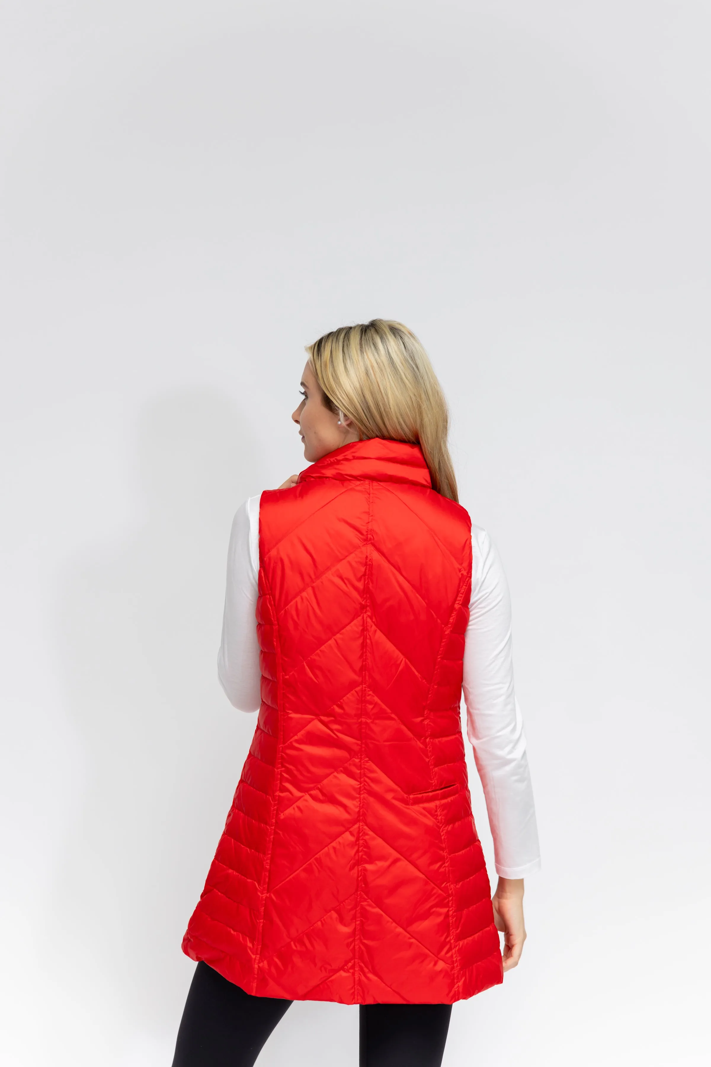 Metallic Chevron Quilted Vest