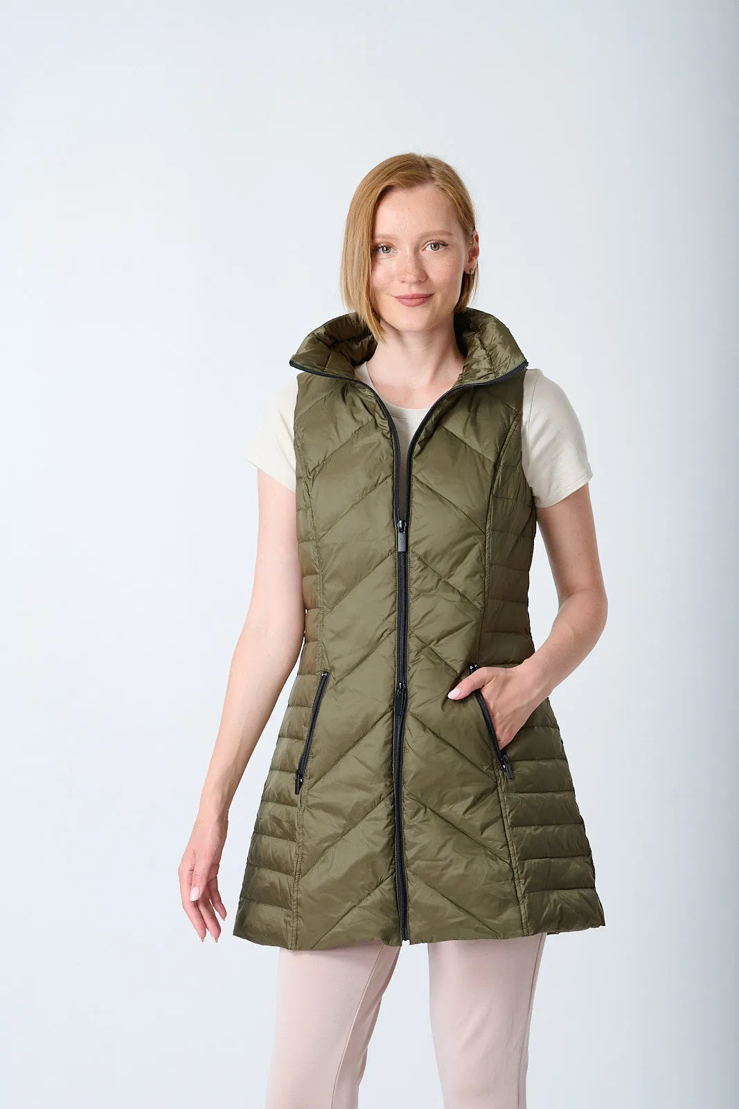 Metallic Chevron Quilted Vest