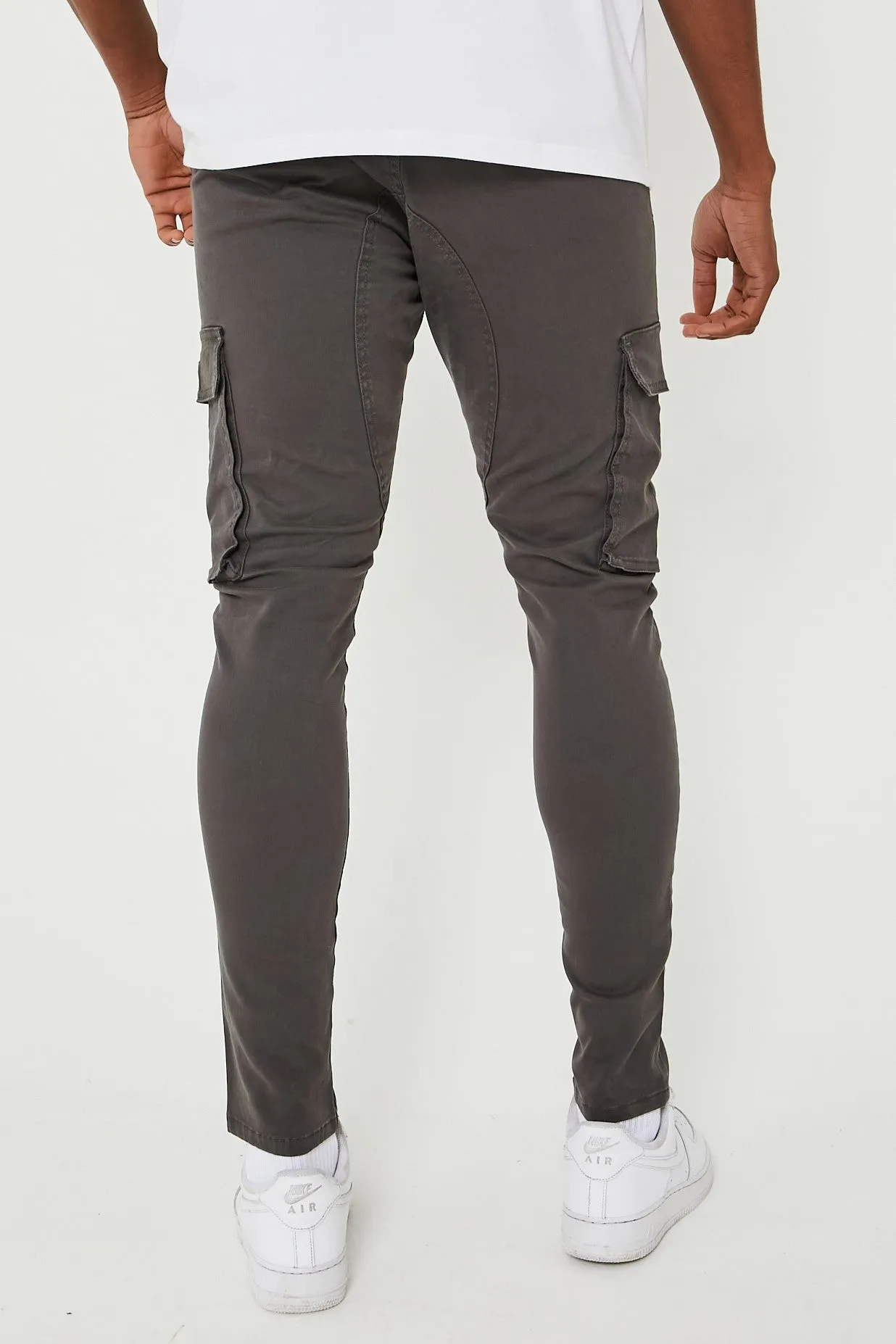 Milton Tapered Cargo Cotton Pants - Grey