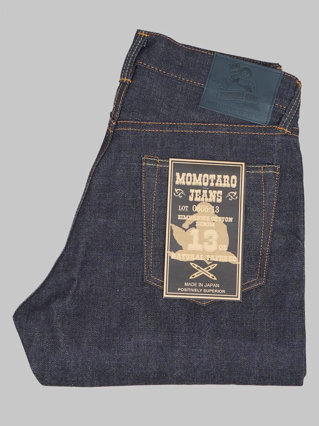 Momotaro 0605-13 13oz Natural Tapered Jeans