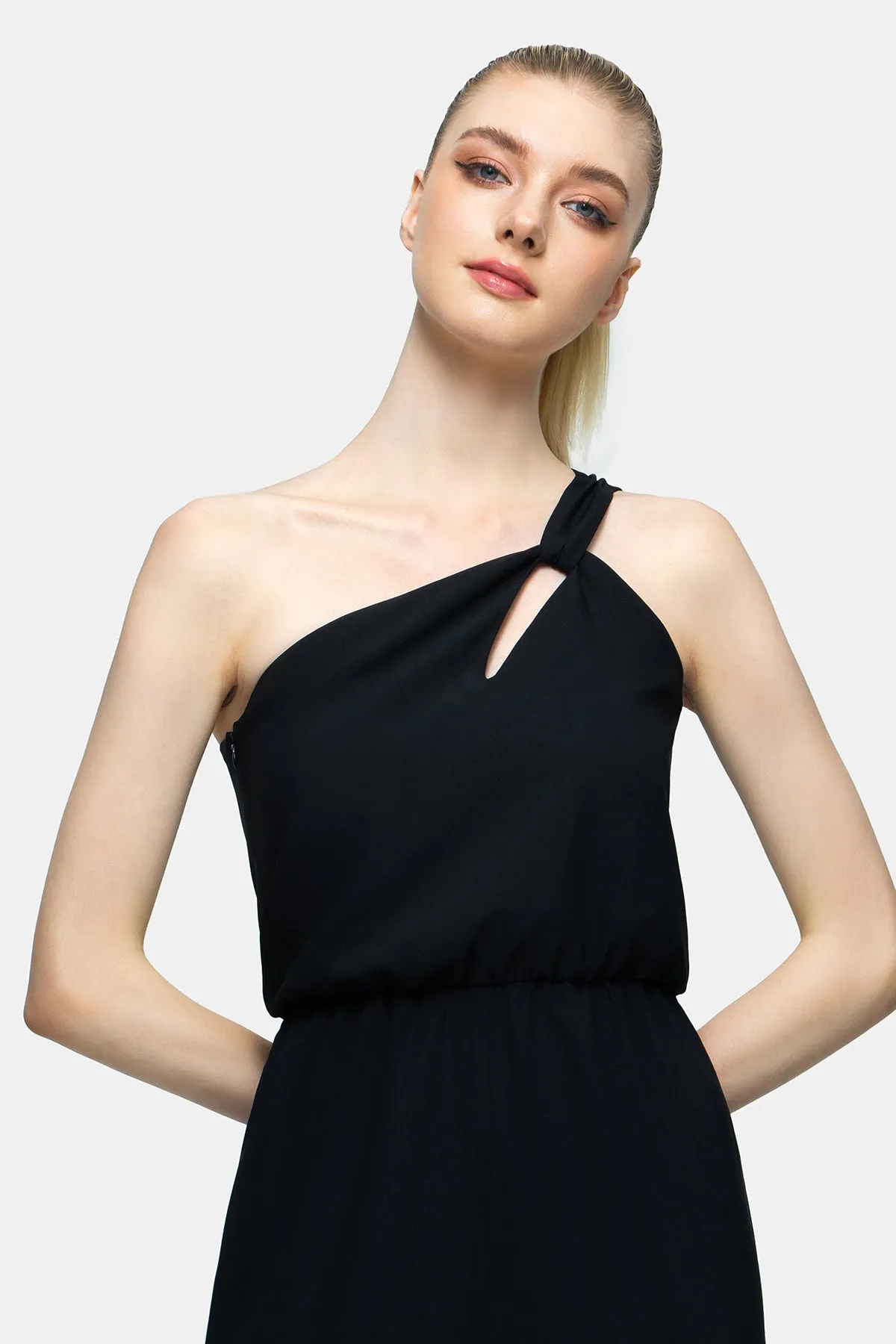 One-Shoulder Wide-Leg Jumpsuit