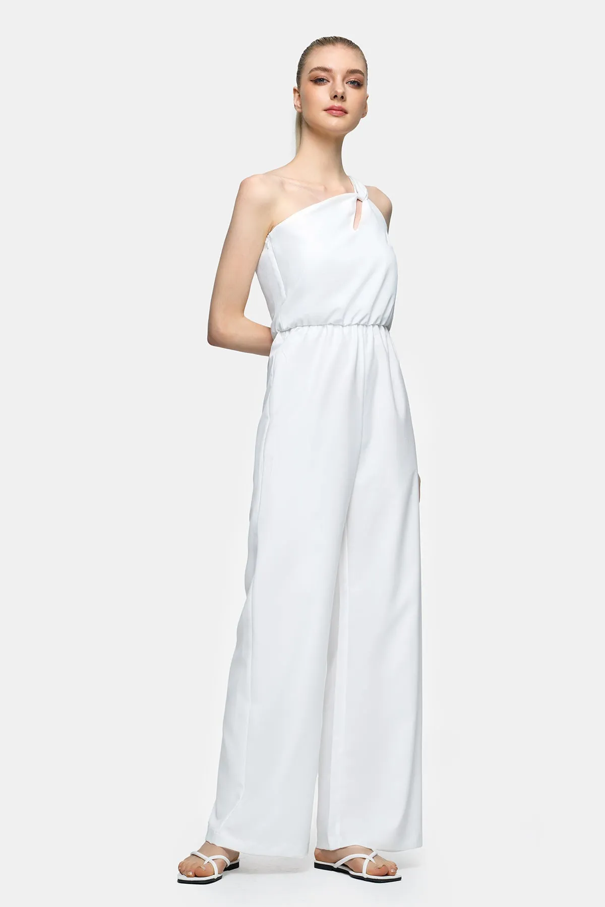 One-Shoulder Wide-Leg Jumpsuit