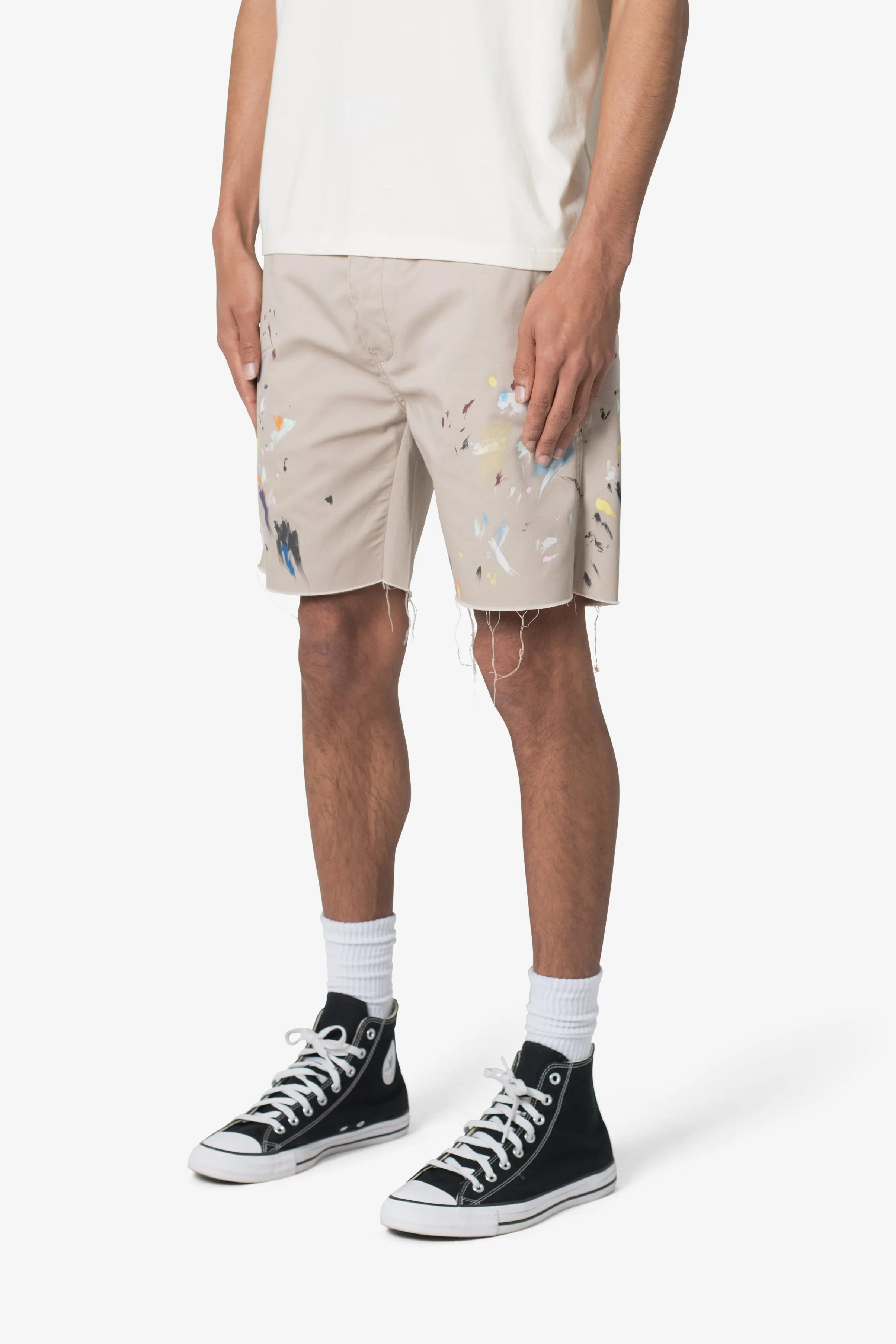 Paint Twill Shorts - Khaki