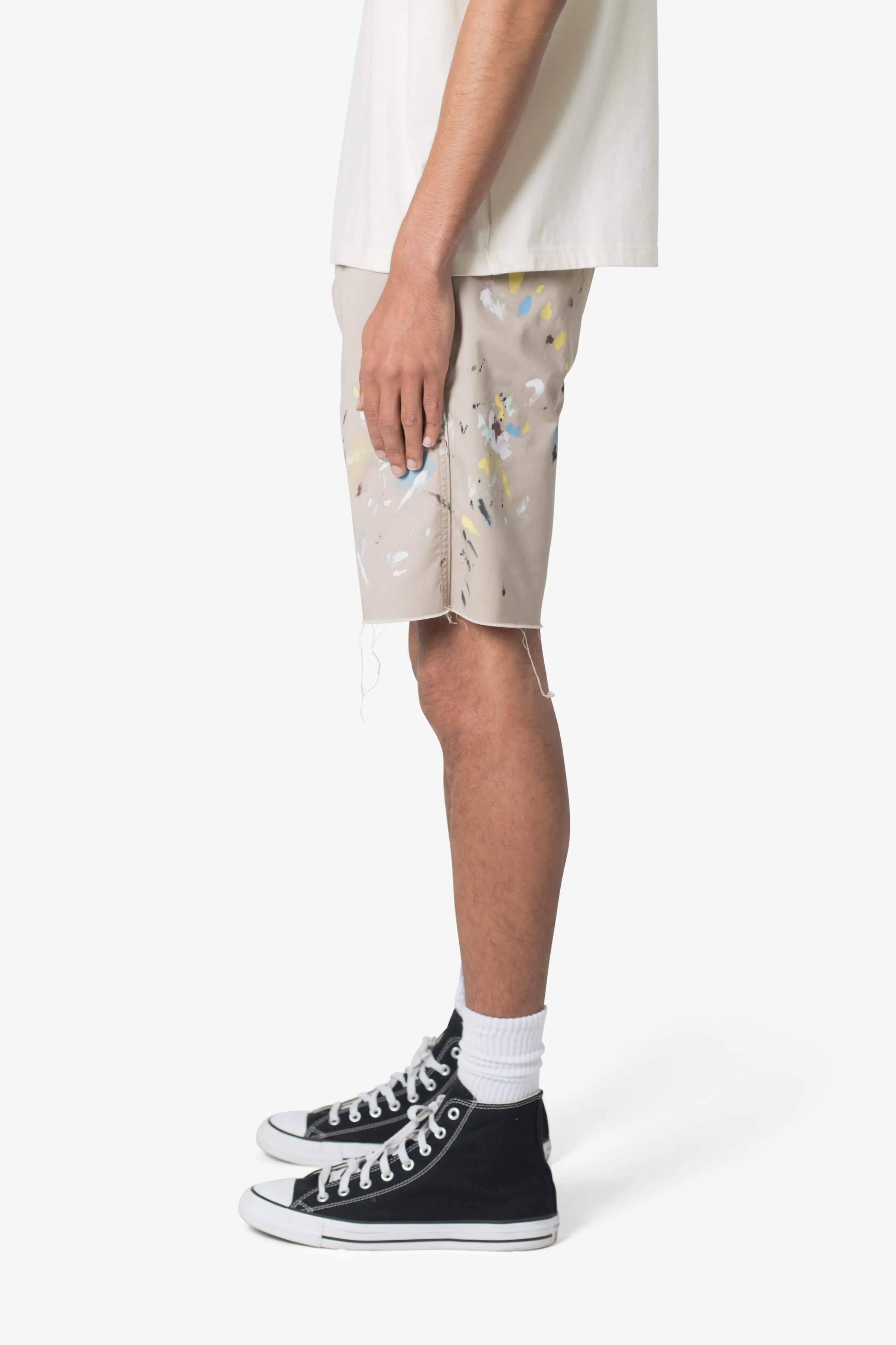 Paint Twill Shorts - Khaki