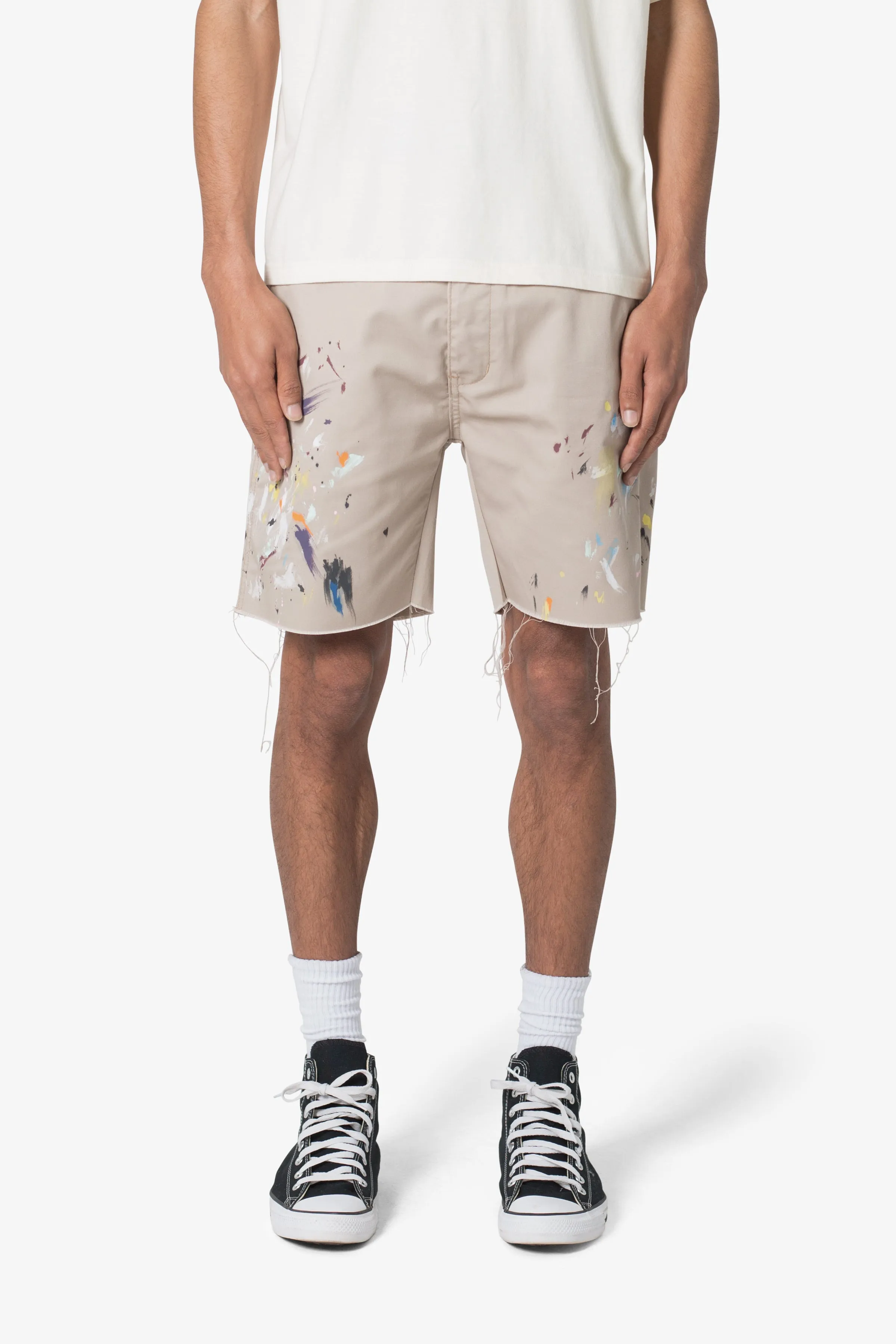 Paint Twill Shorts - Khaki