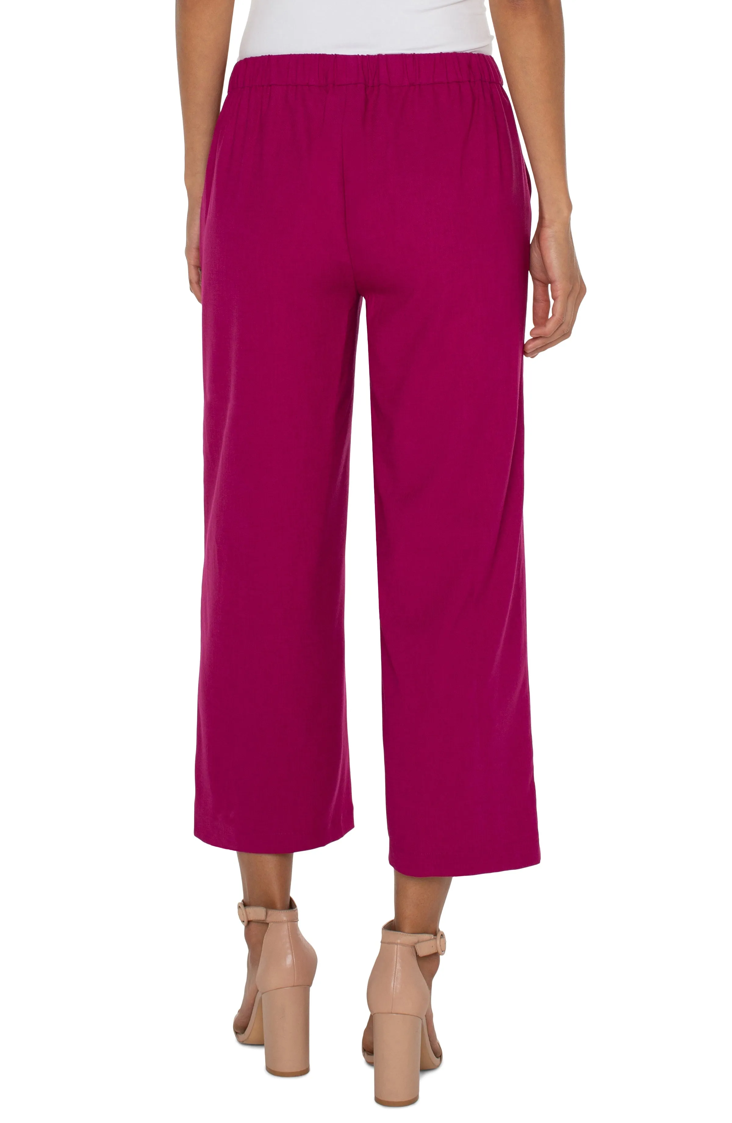 PETITE PULL-ON WIDE LEG CROP TROUSER