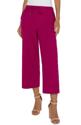 PETITE PULL-ON WIDE LEG CROP TROUSER