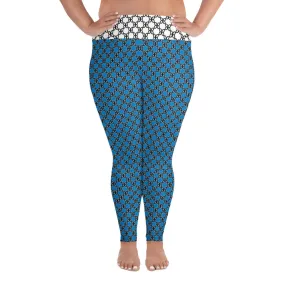 Plus Size Leggings Aqua Chain