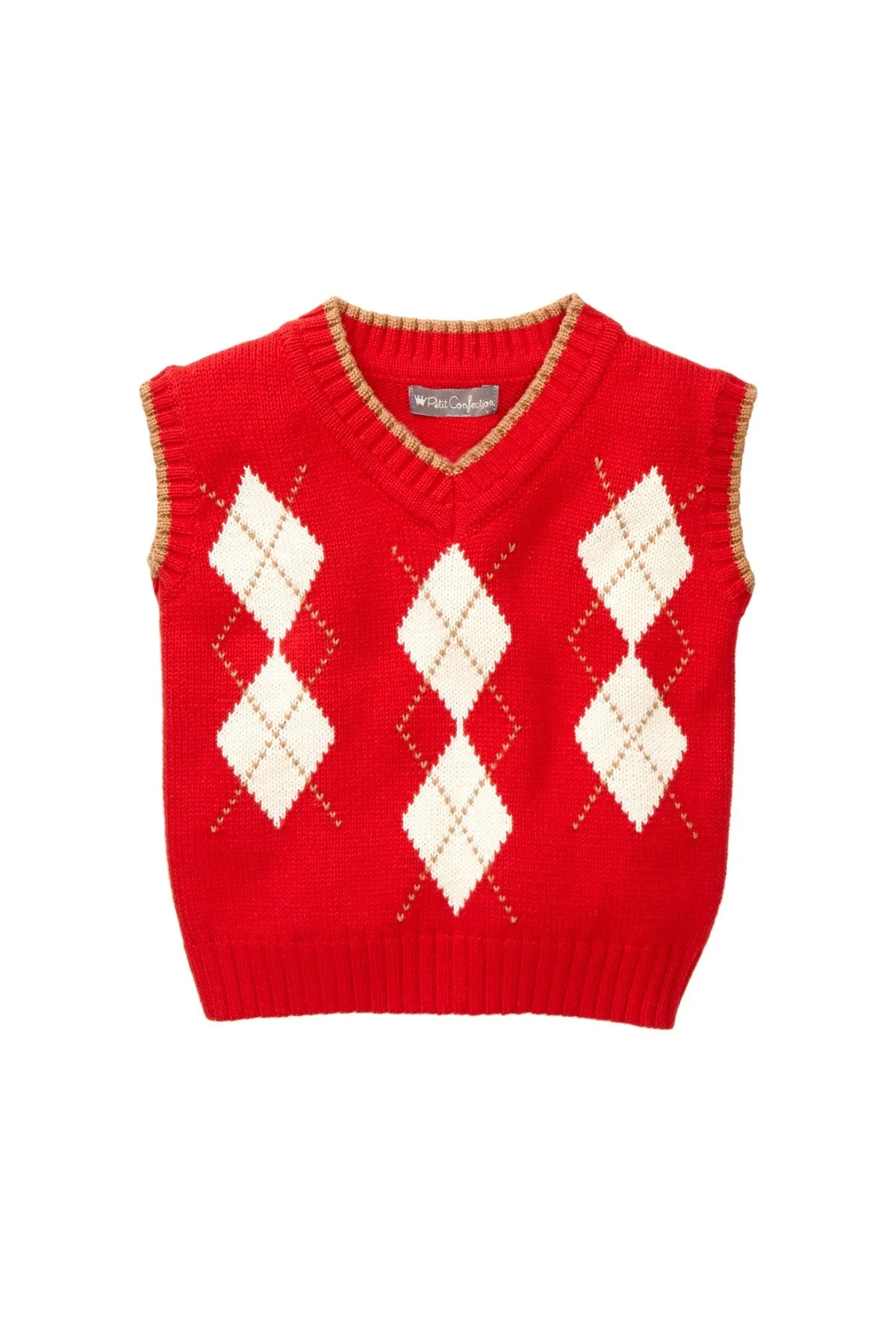 Red Argyle Knit Vest