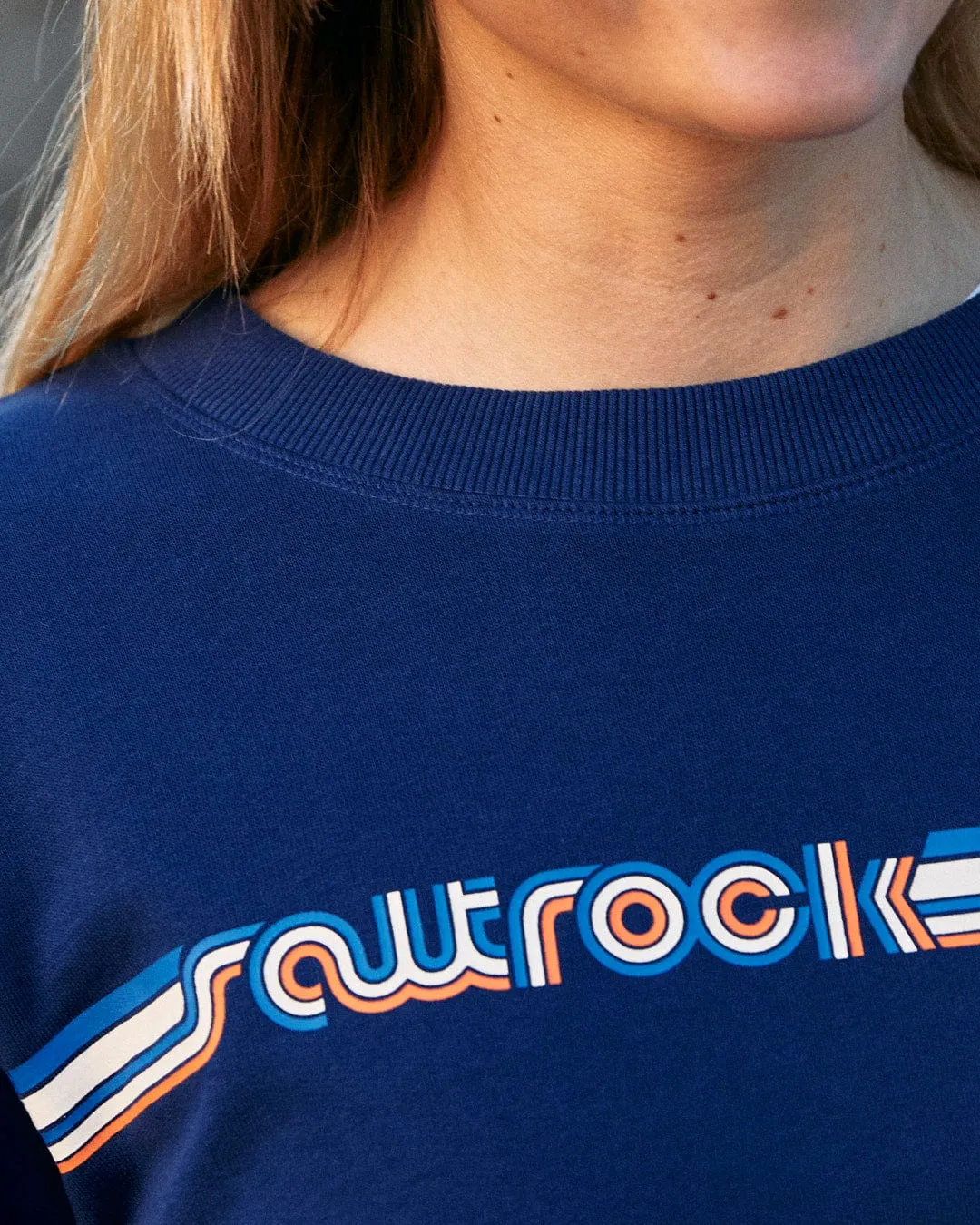 Retro Ribbon - Womens Sweat - Blue