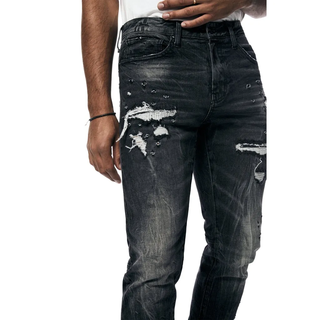 Rip And Repair Denim Jeans - Moon Black