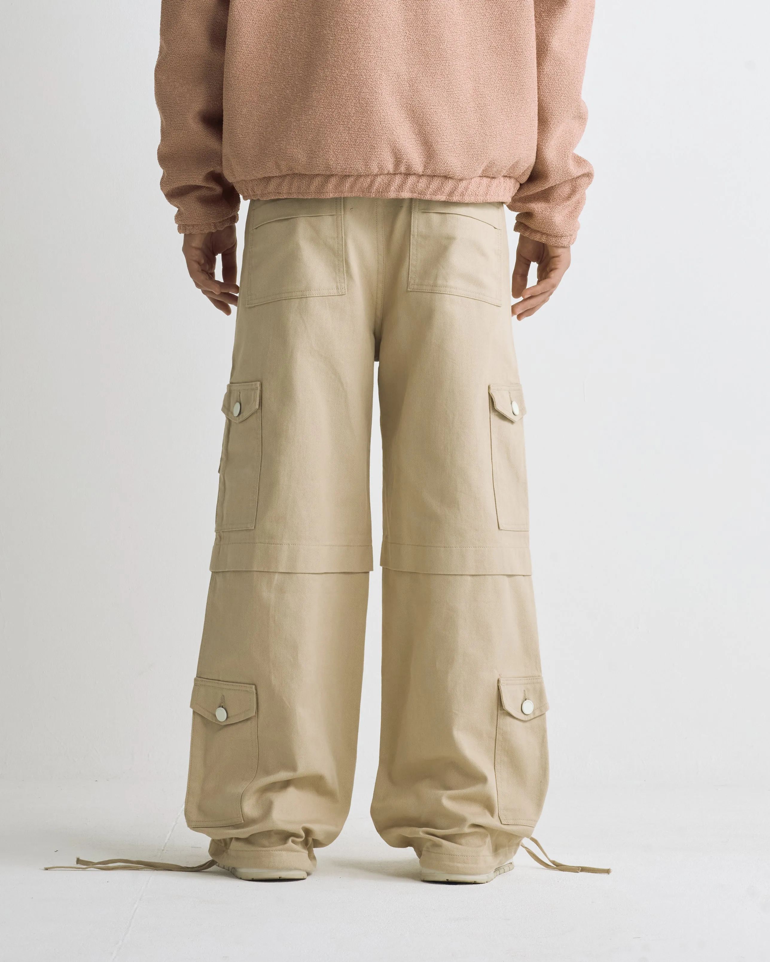 Riviera Wide Cargo Pants Cream