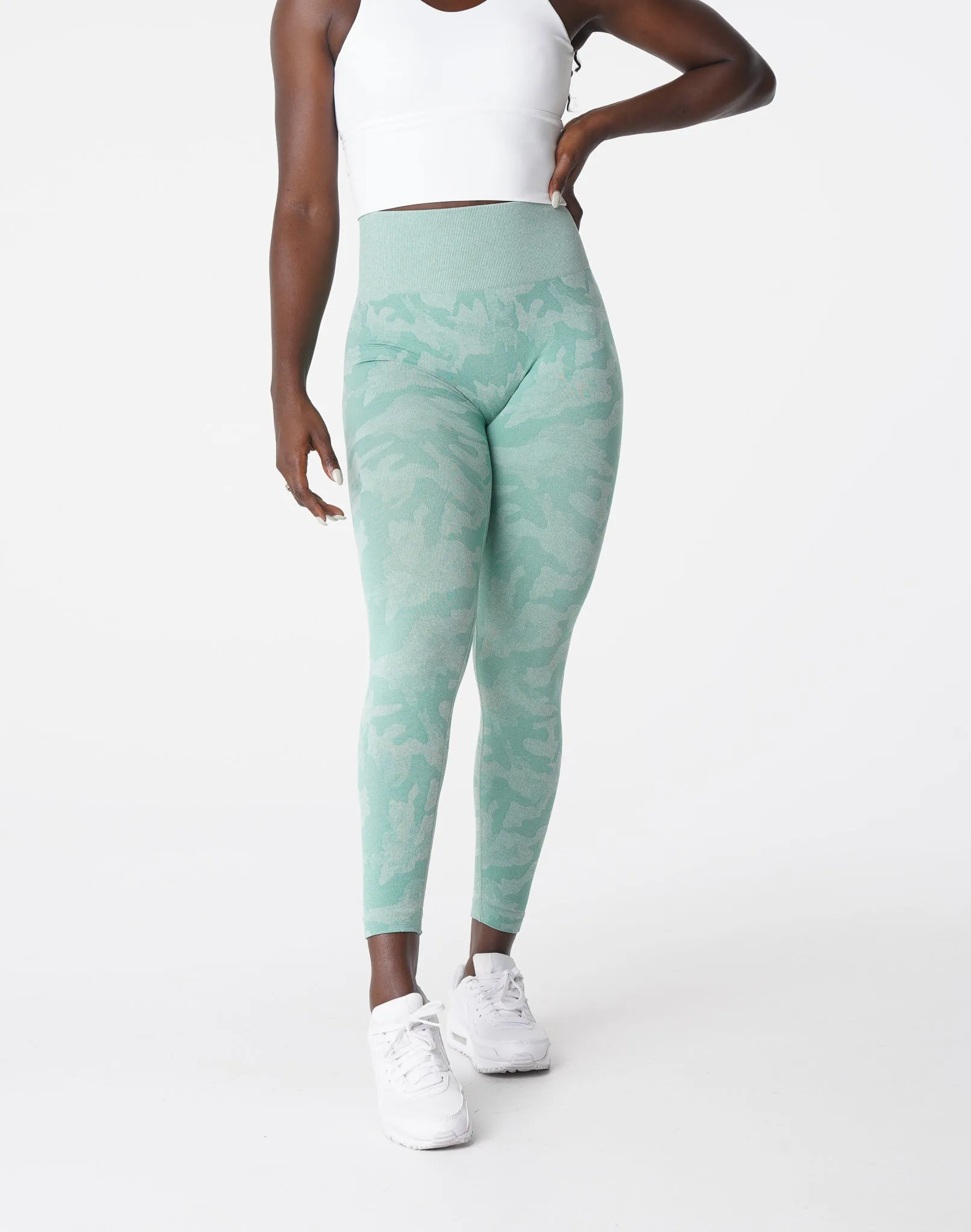 Sage Green Camo Seamless Leggings