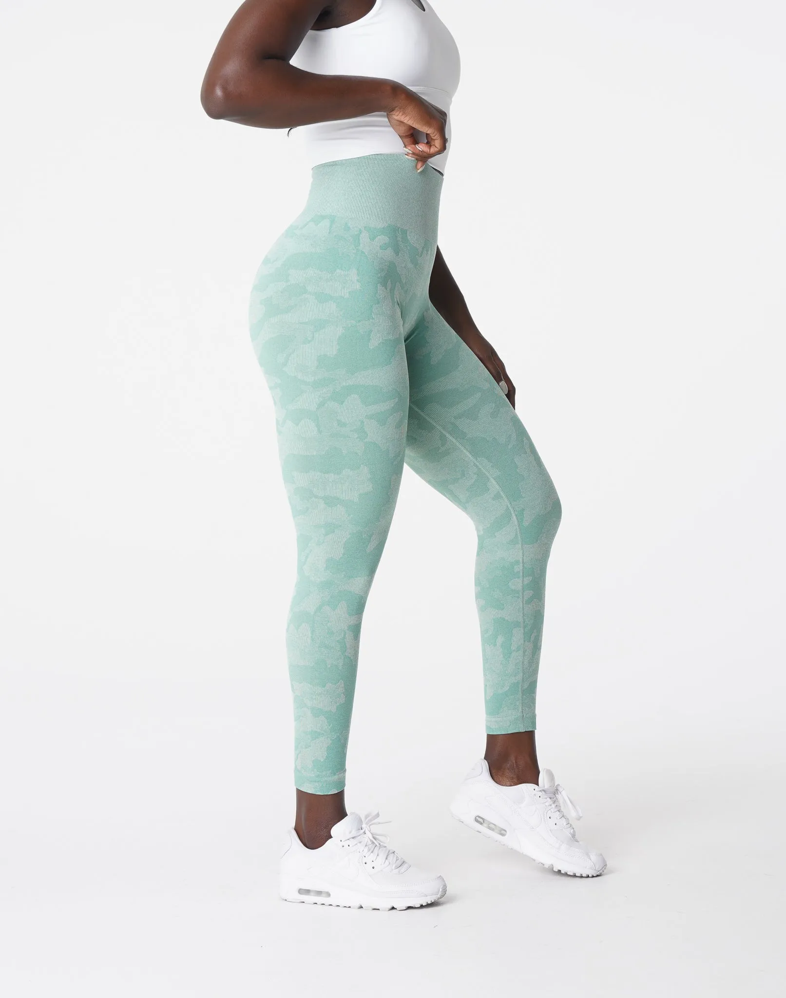 Sage Green Camo Seamless Leggings