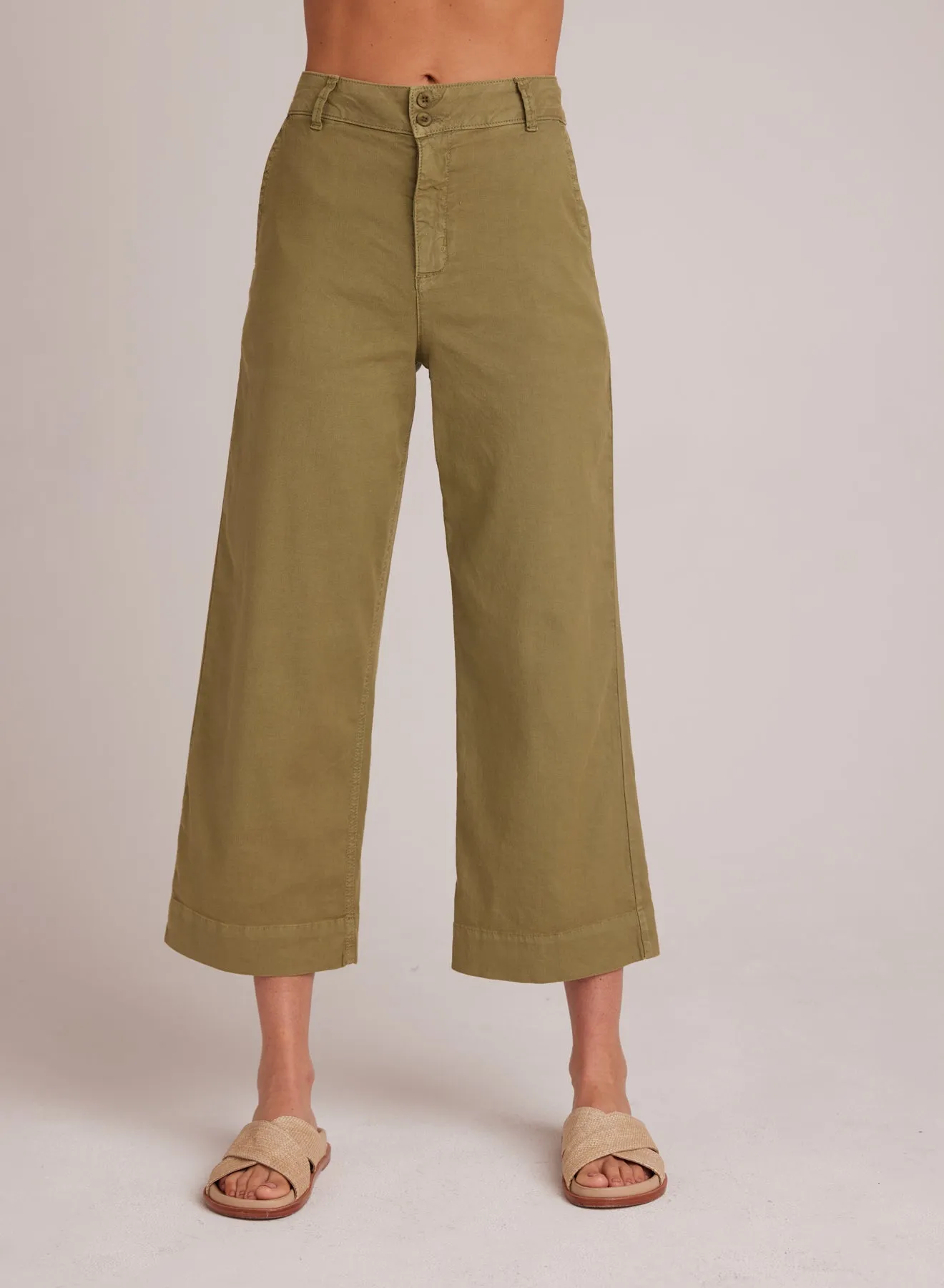 Saige Wide Leg Crop - Tropical Olive