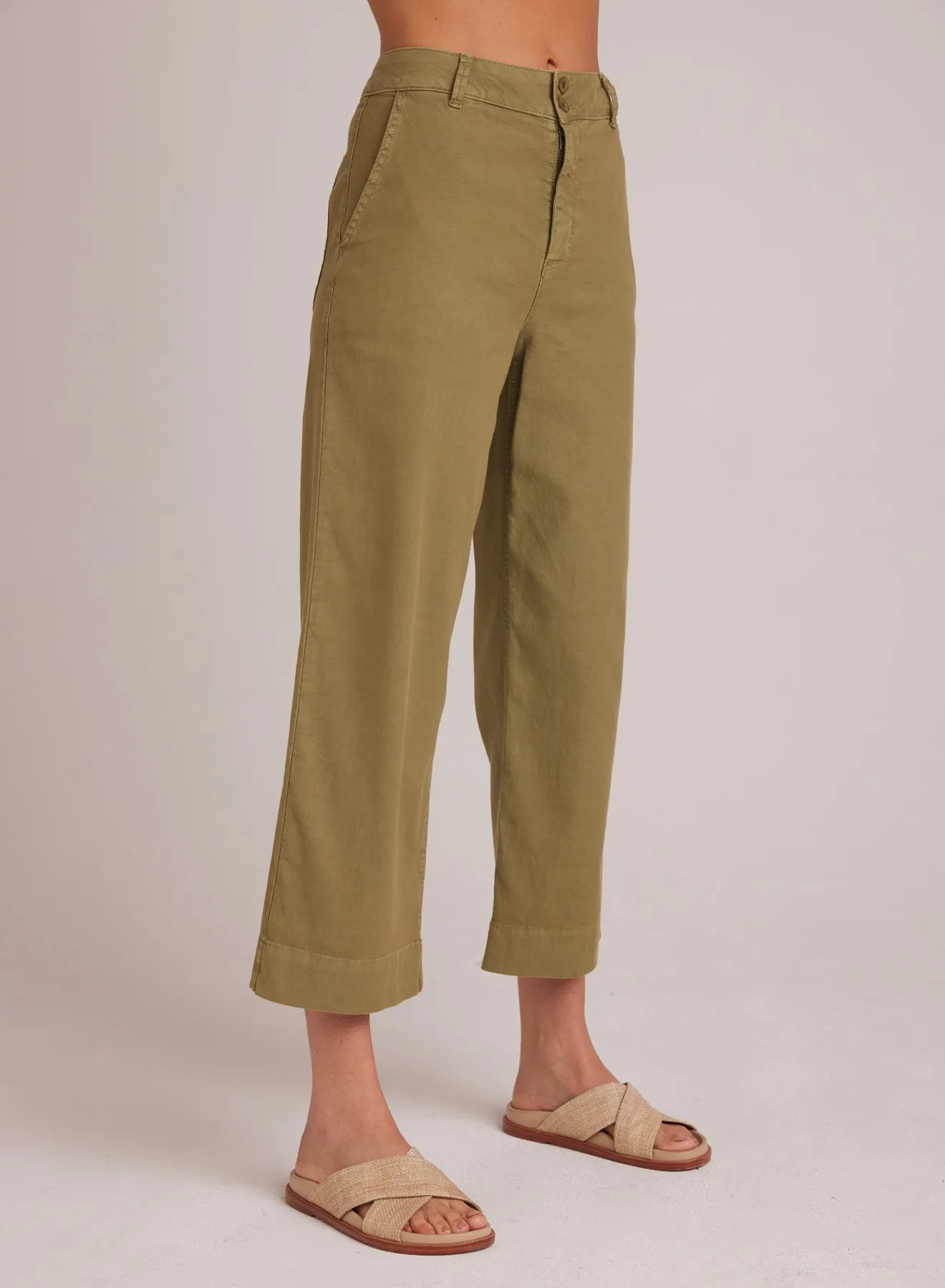 Saige Wide Leg Crop - Tropical Olive