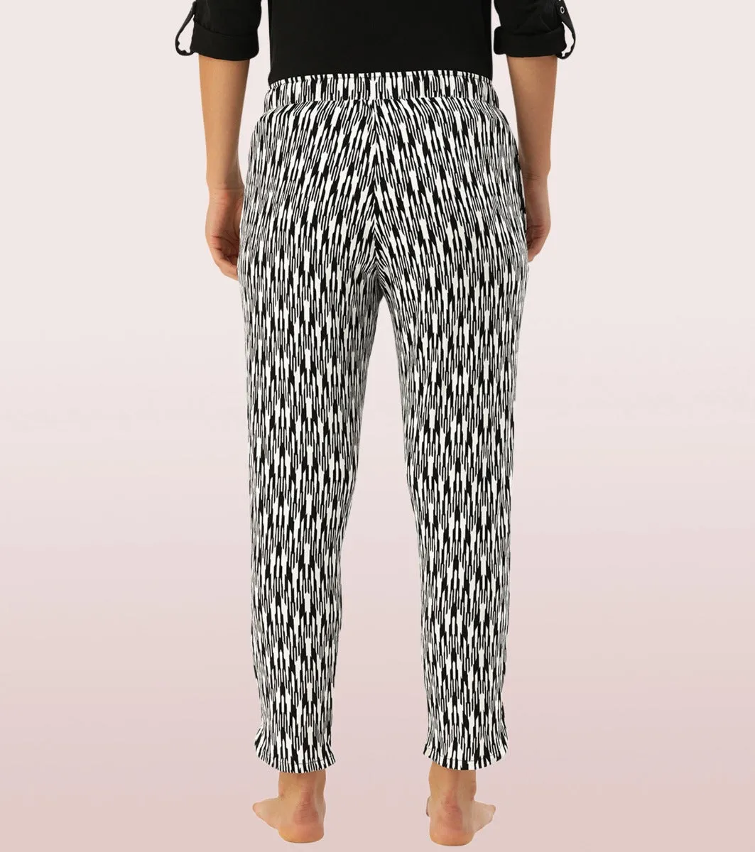 Shop-In Pants - Tapered Lounge Pants With Self Fabric Drawstring With Metal Ends