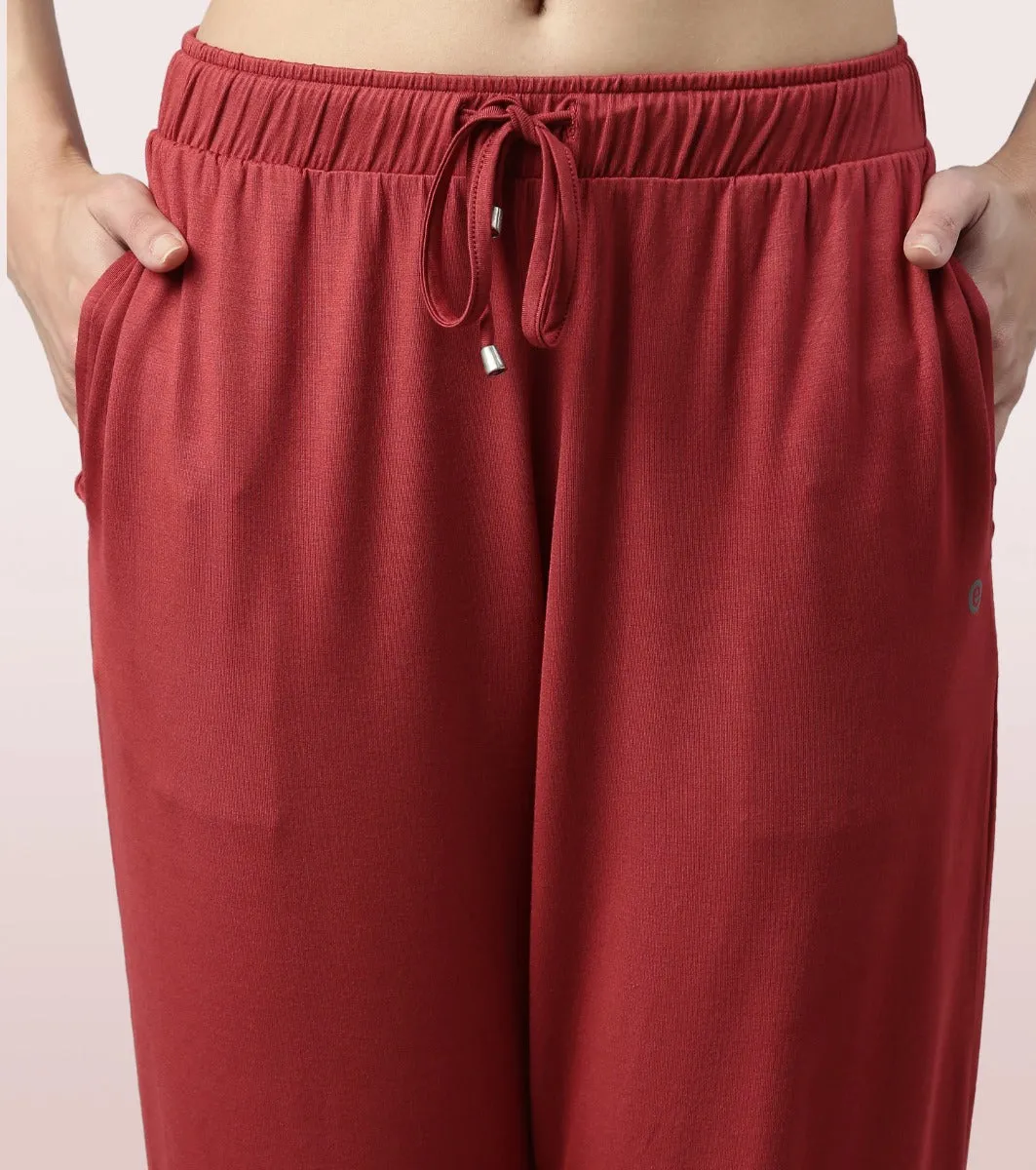 Shop-In Pants - Tapered Lounge Pants With Self Fabric Drawstring With Metal Ends