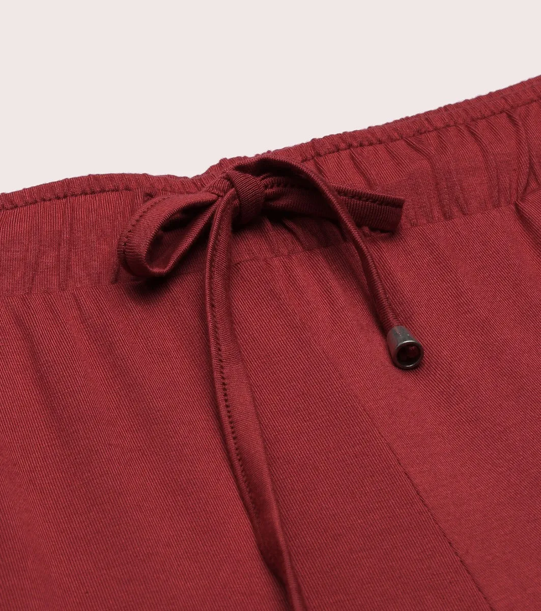 Shop-In Pants - Tapered Lounge Pants With Self Fabric Drawstring With Metal Ends