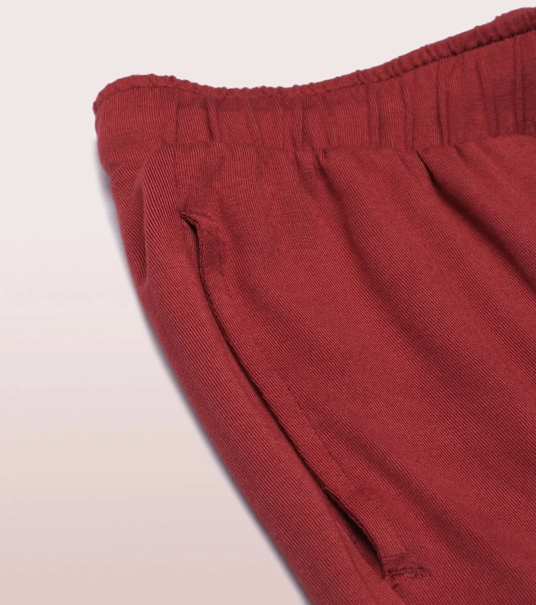 Shop-In Pants - Tapered Lounge Pants With Self Fabric Drawstring With Metal Ends