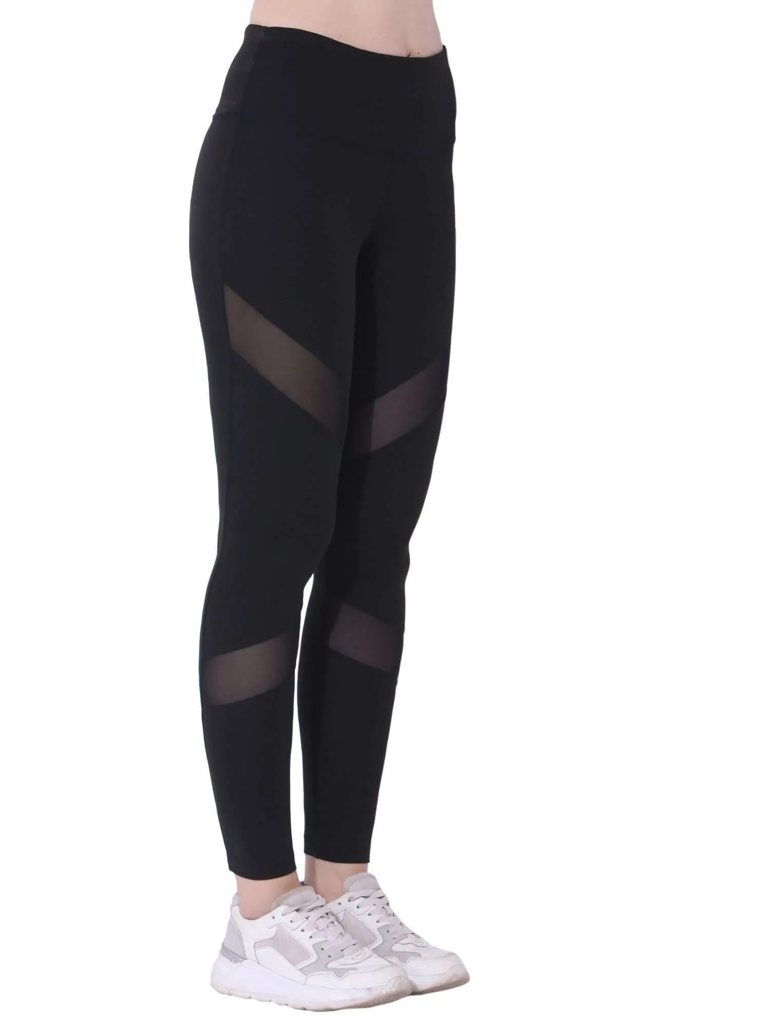 Silvertraq Mesh Cross Leggings Black