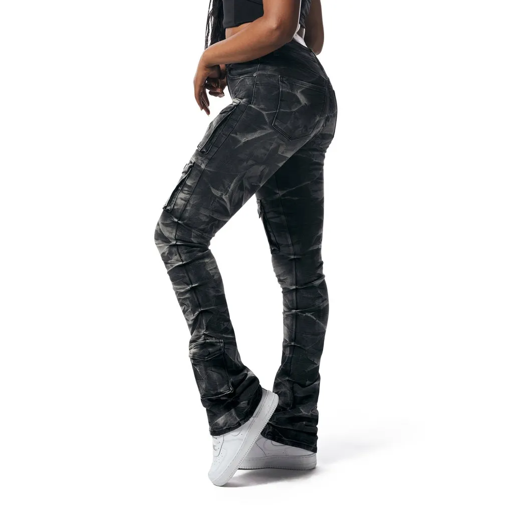 Stacked Utility High Rise Jeans - Gail Black