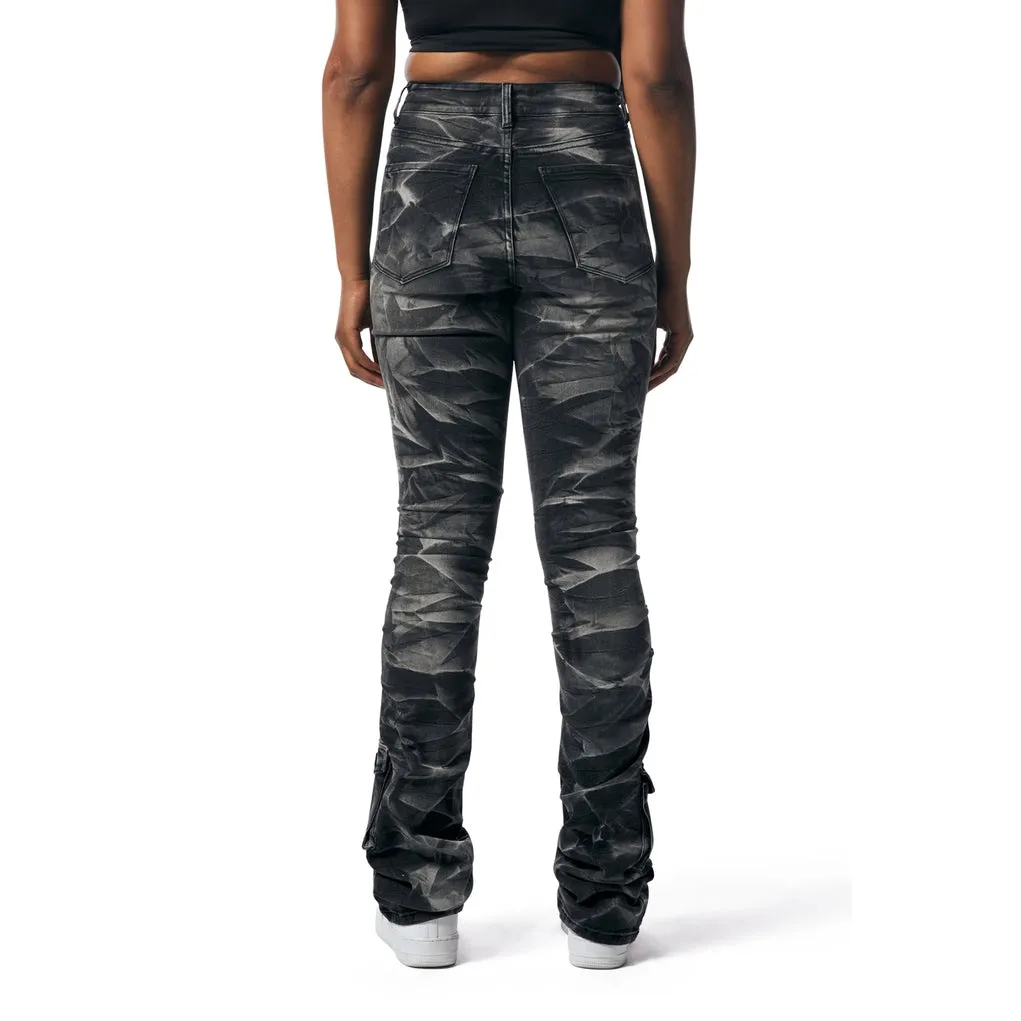 Stacked Utility High Rise Jeans - Gail Black