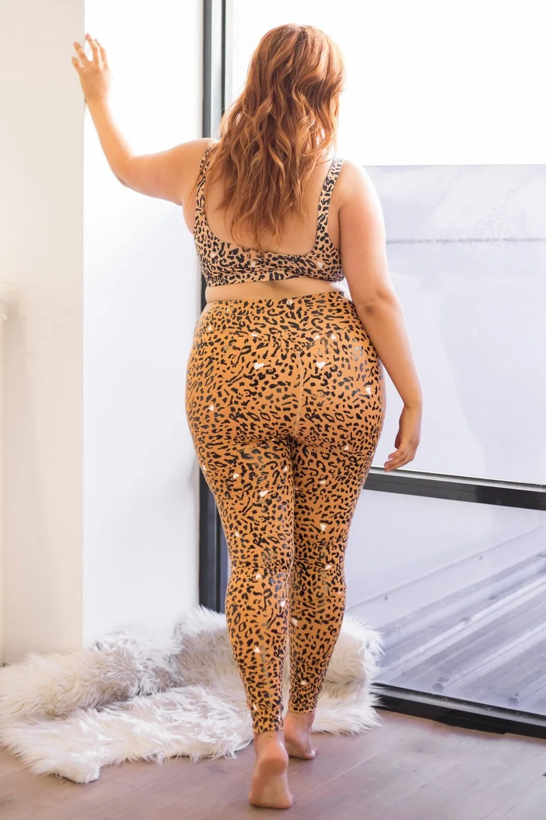 Sticky Grip Leggings - Brown Leopard