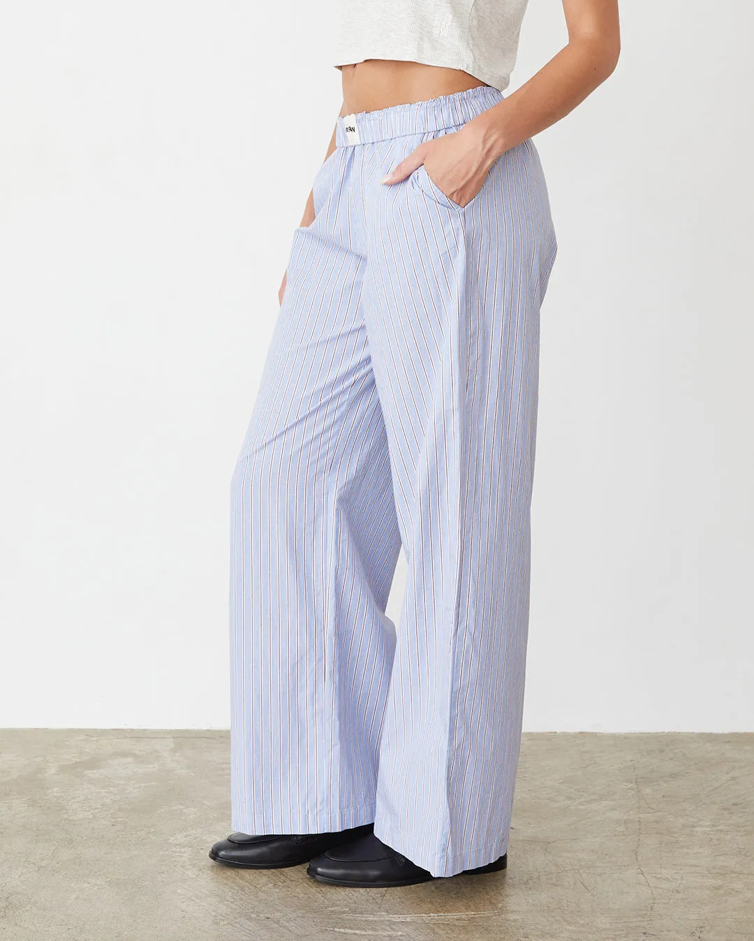 Stripe Poplin Boxer Pants