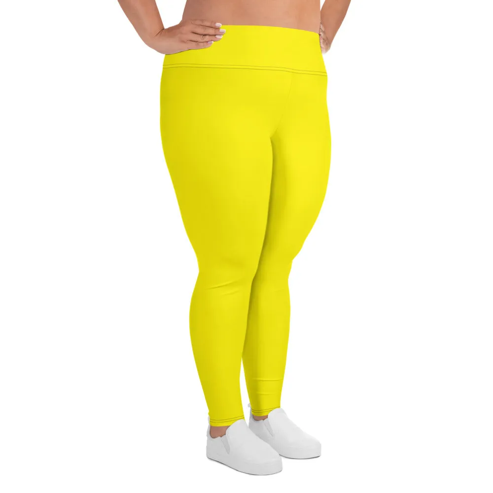 Sweat in Style: Plus Size Solid Yoga Pants for Women - Golden Sun