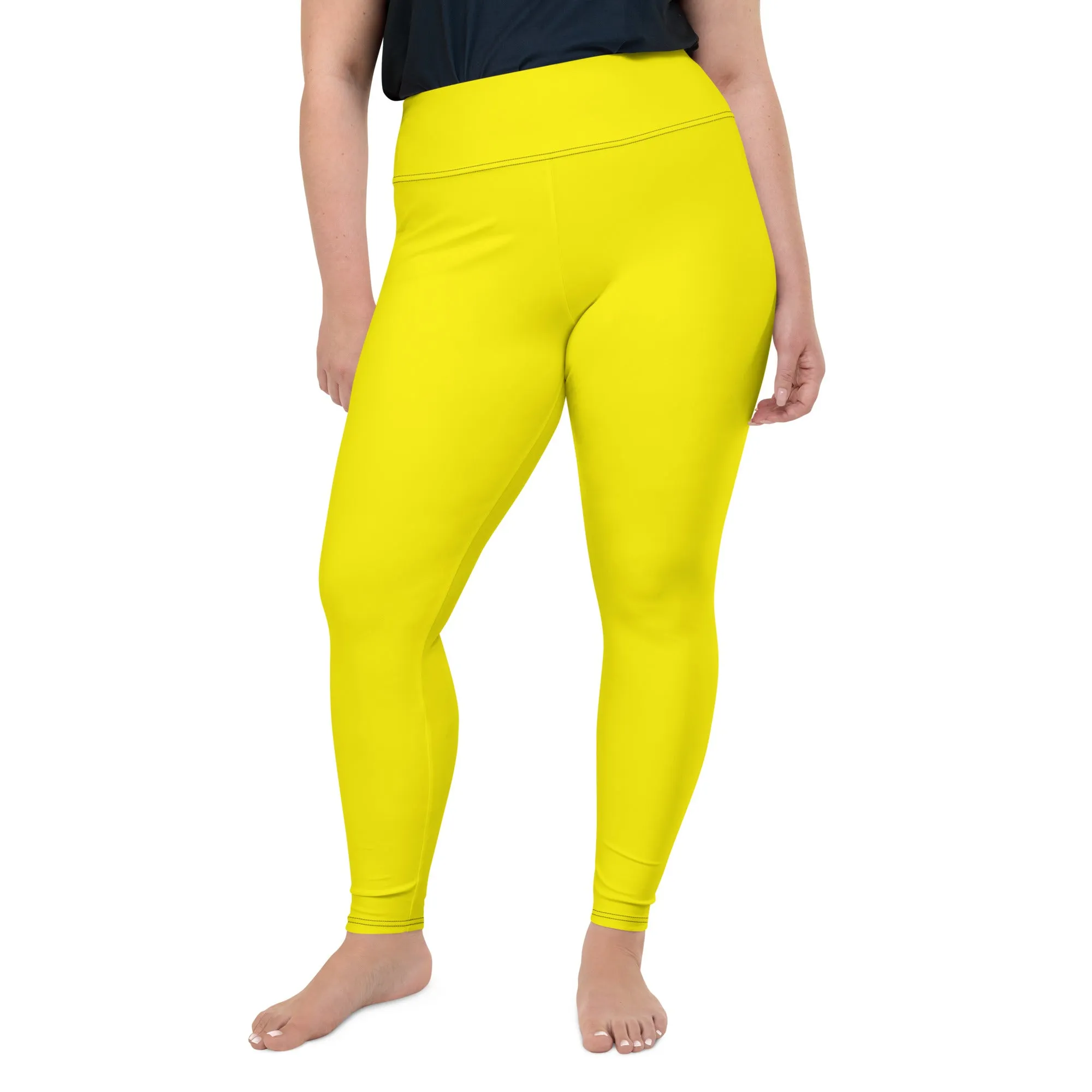 Sweat in Style: Plus Size Solid Yoga Pants for Women - Golden Sun