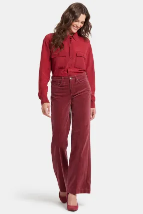 Teresa Wide Leg Broek Rood Corduroy | Paintbrush