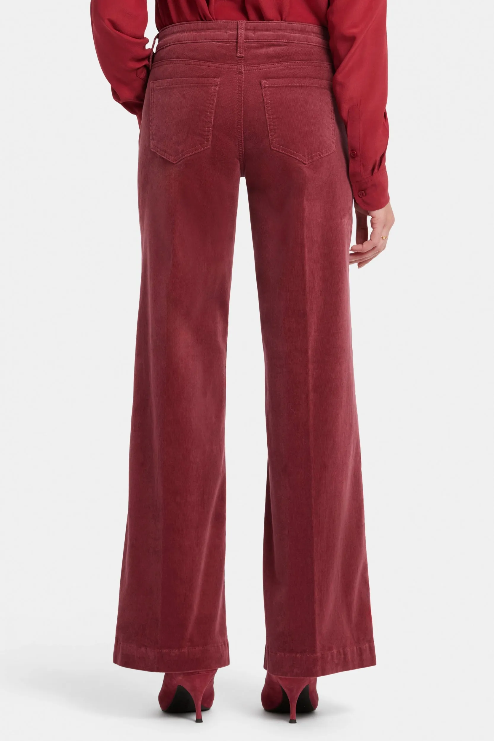 Teresa Wide Leg Broek Rood Corduroy | Paintbrush