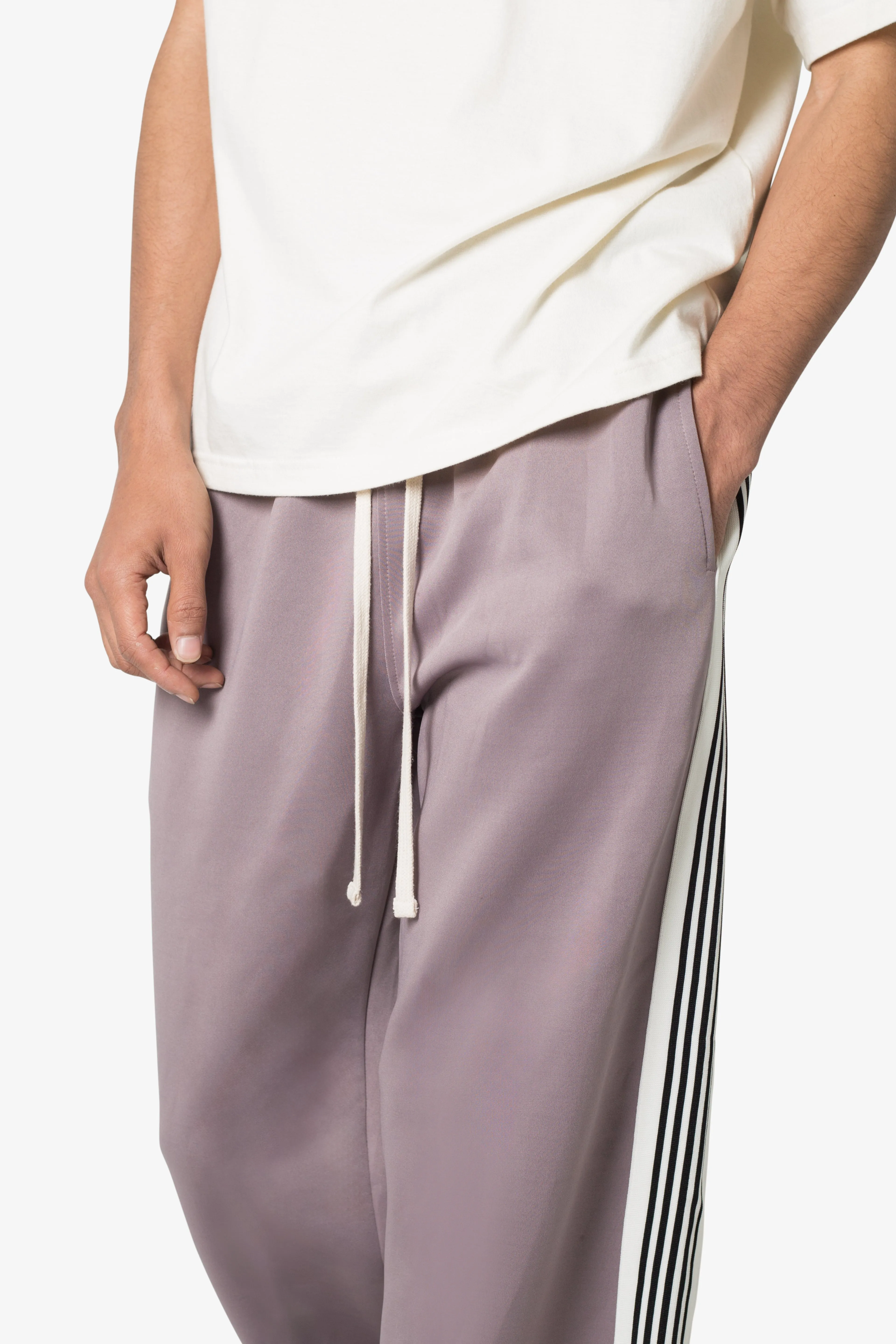 Tricot Side Stripe Pants - Mauve