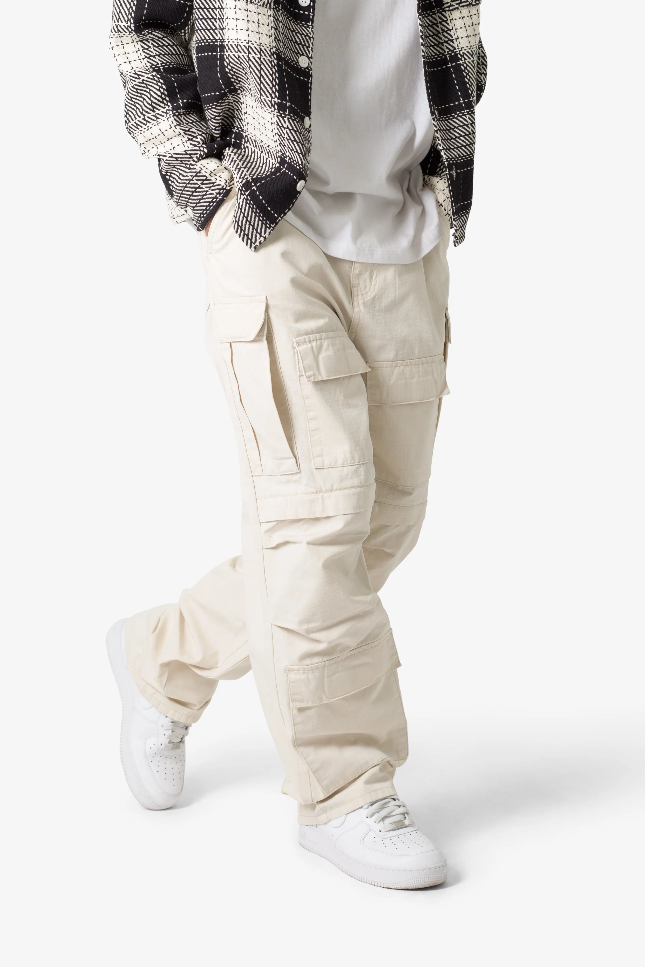 Ultra Baggy Cargo Pants - Off White